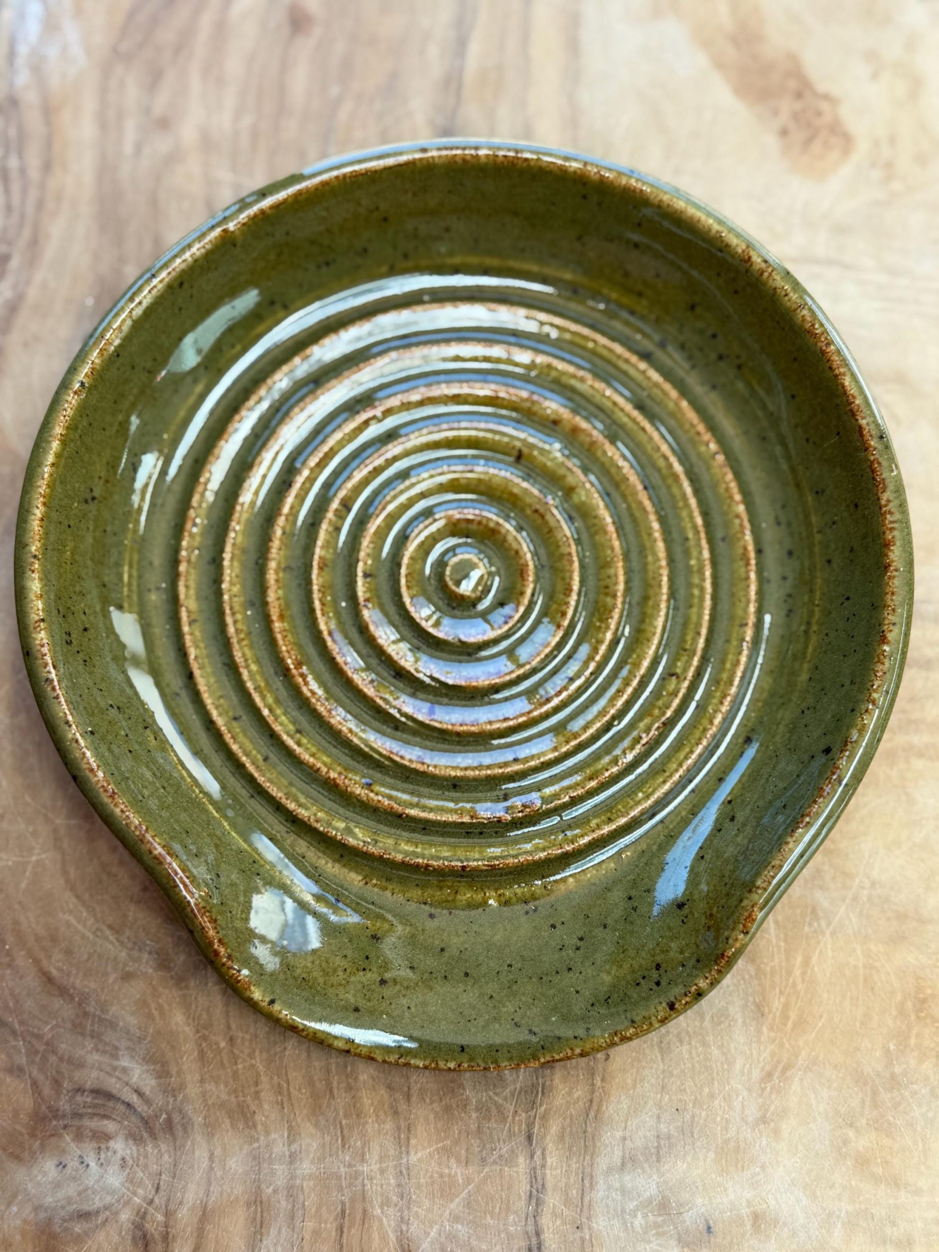 Handmade Ceramic Spoon Rest | Wheel Thrown Stoneware Kitchen Utensil Holder - Image 2