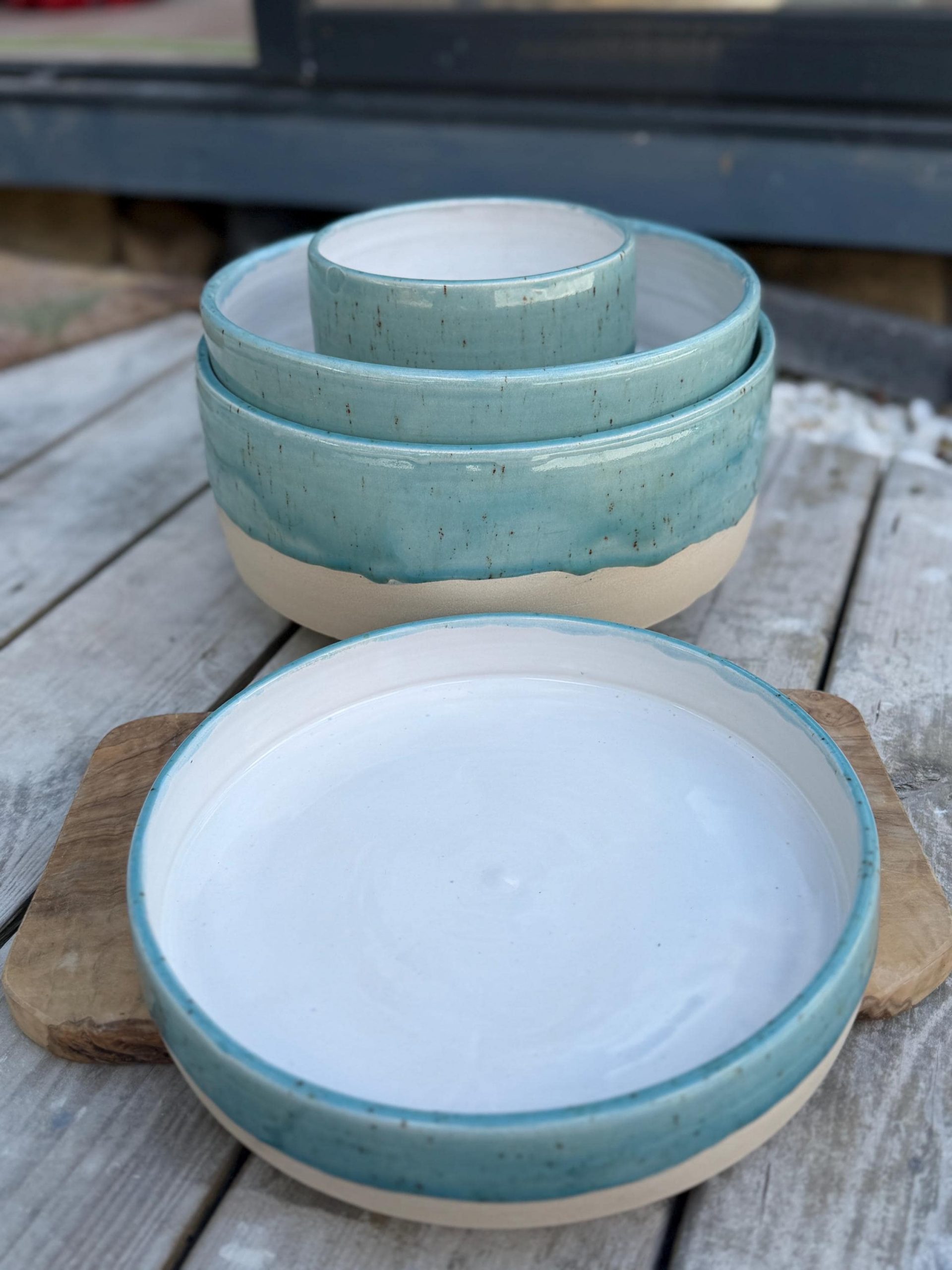 Hand Thrown Stoneware Ceramic Serving Bowls - Image 12