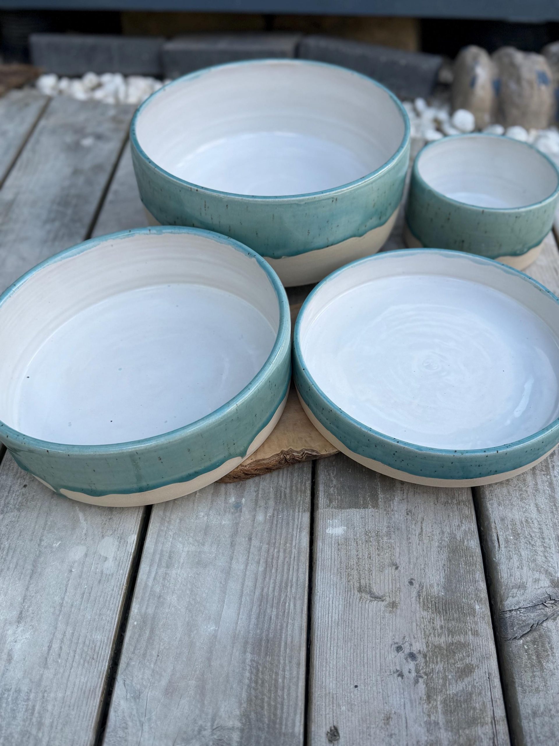 Hand Thrown Stoneware Ceramic Serving Bowls - Image 13