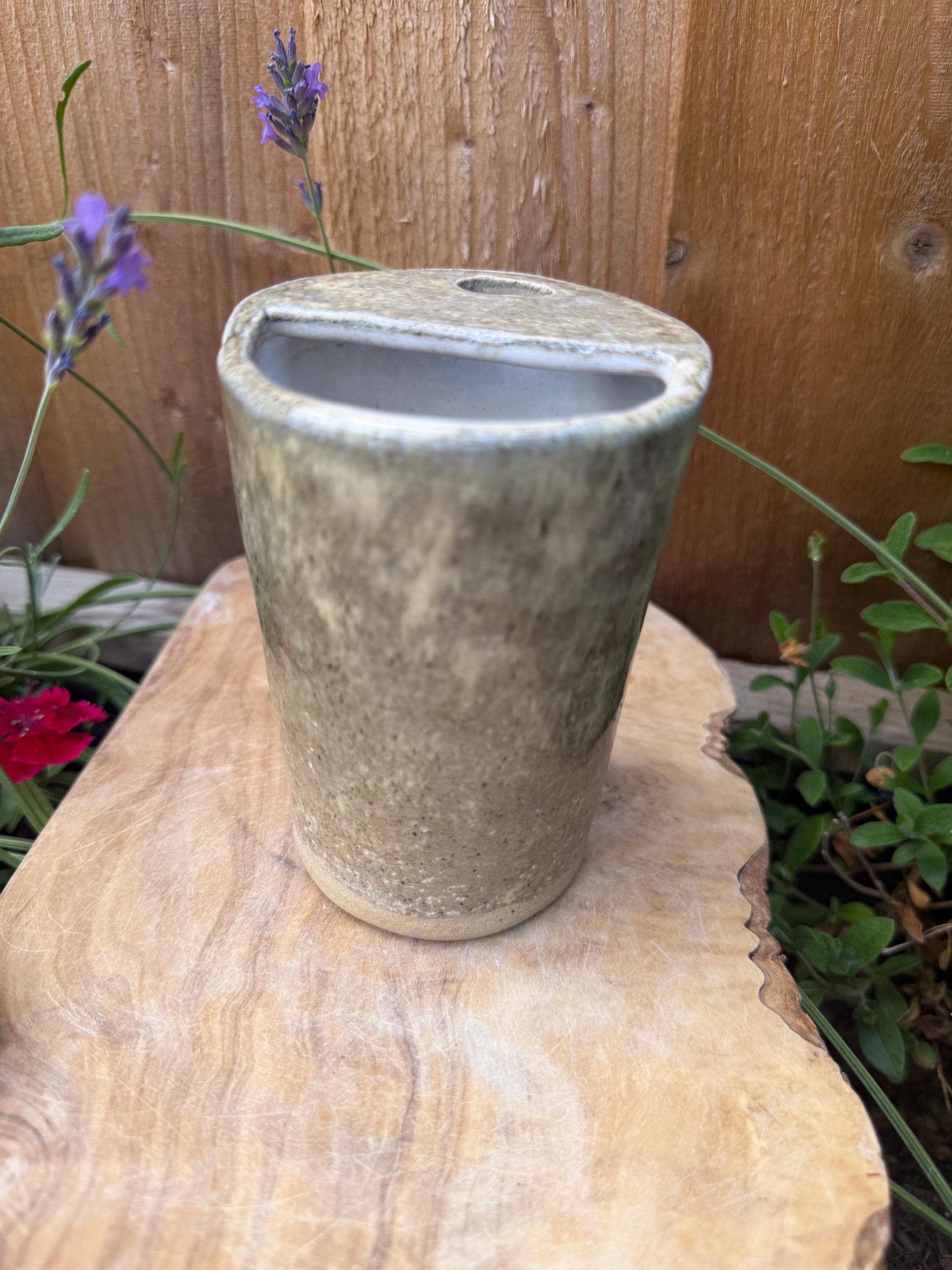 Handmade Stoneware Travel Mug with Metal Straw, Reusable Ceramic Tumbler - Image 3