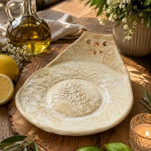 Handmade  rustic Herb Stripper, Garlic Ginger Grater Bowl, Dressing Dish