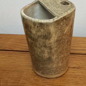 Handmade Stoneware Travel Mug with Metal Straw, Reusable Ceramic Tumbler