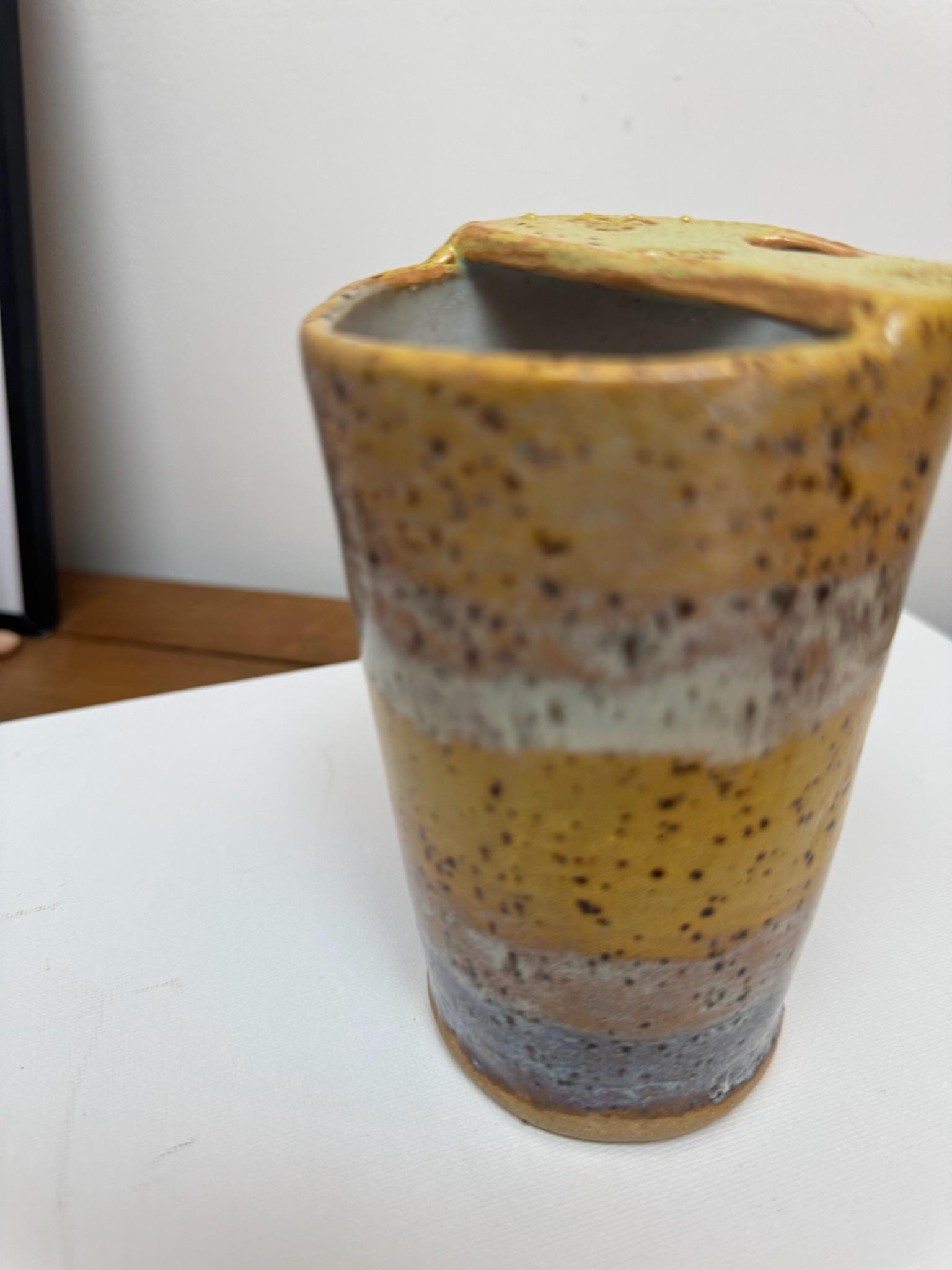 Handmade Pottery Travel Mug with Metal Straw, Reusable Stoneware Cup for Coffee, Tea, & Smoothies - Image 4