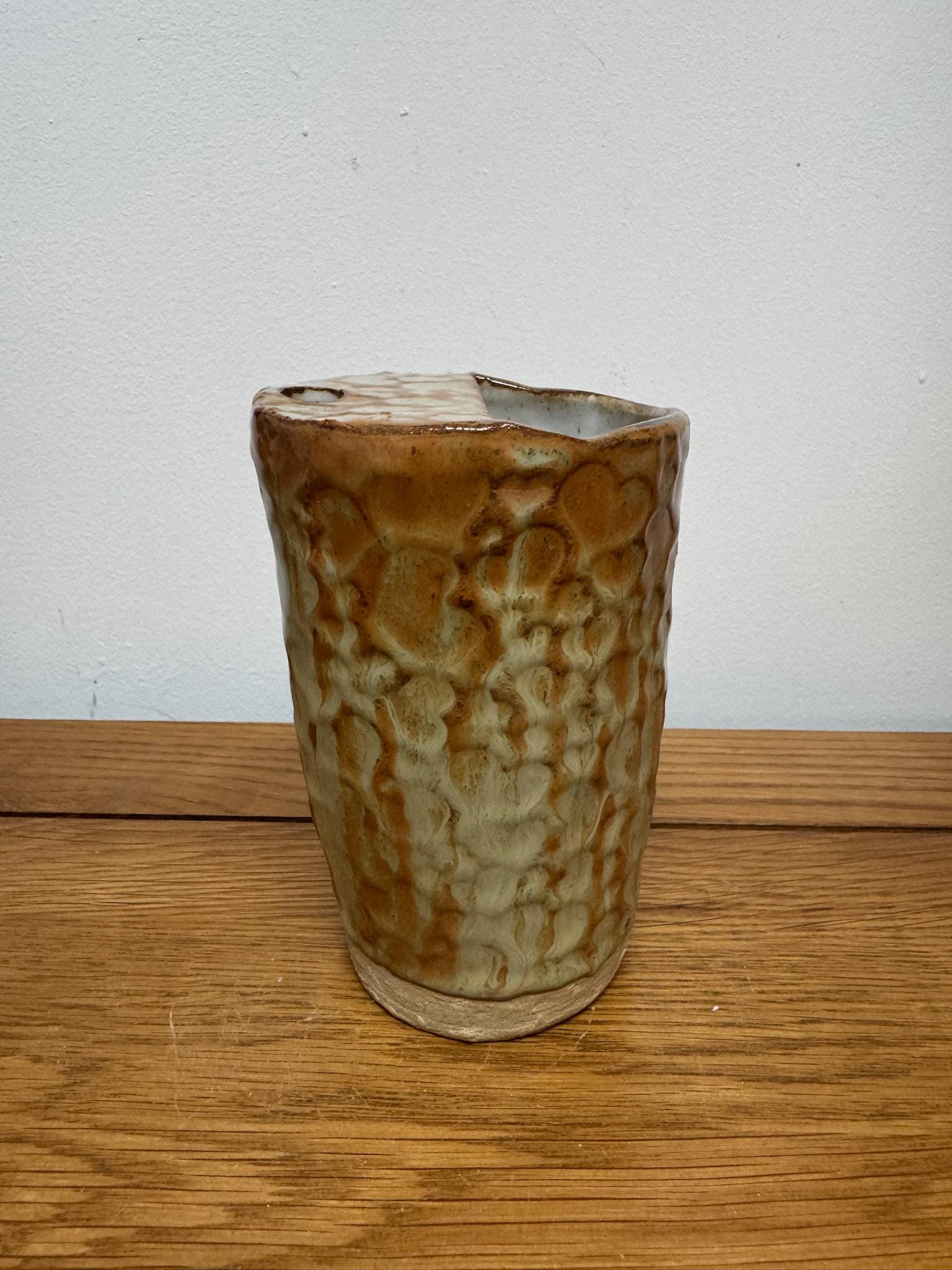 Metal Straw and big coffee cup, reusable, eco freindly, Brown Beige Glaze - Image 5