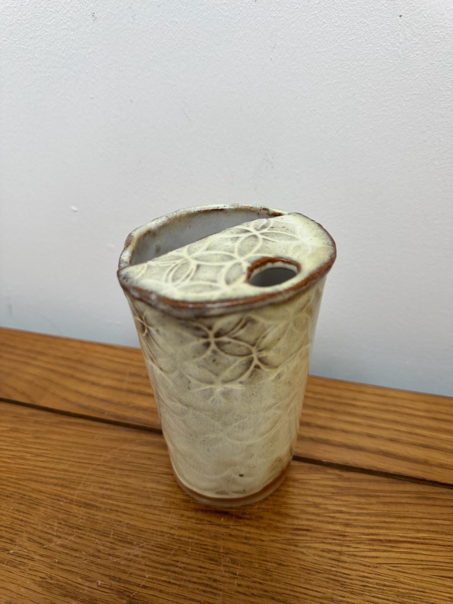Handcrafted Pottery Travel Mug with Metal Straw, Rustic Reusable Coffee Cup - Image 6