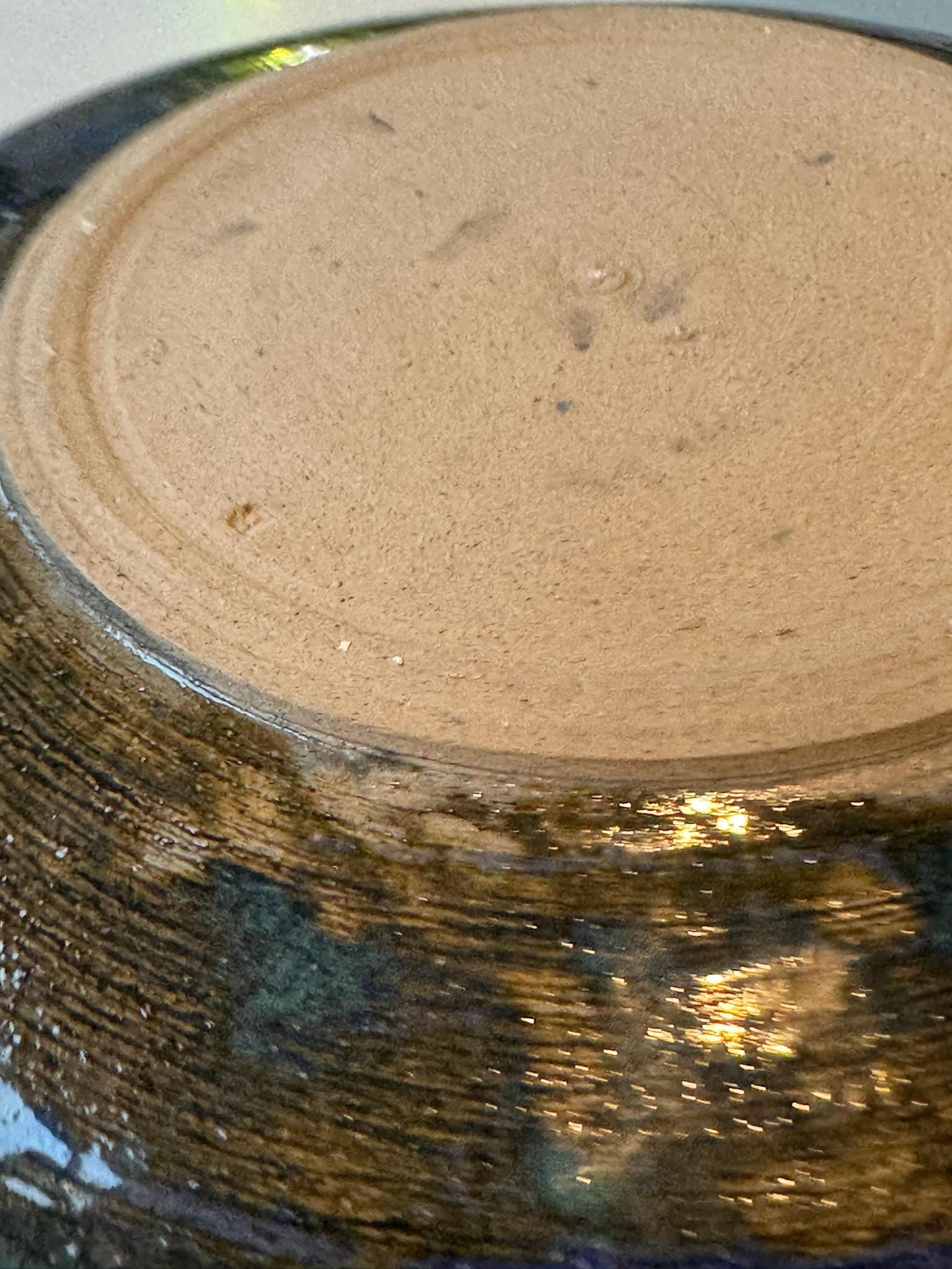 Hand Thrown Deep Orange/Blue Ceramic Bowl: Stoneware Pottery - Image 5