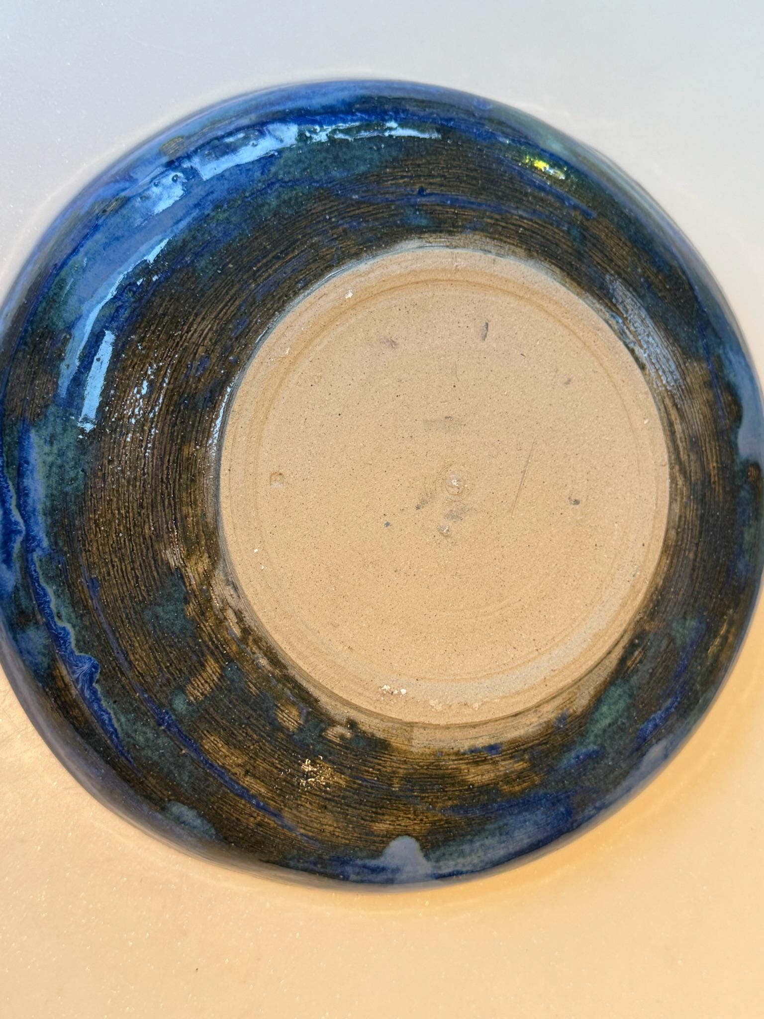 Hand Thrown Deep Orange/Blue Ceramic Bowl: Stoneware Pottery - Image 4