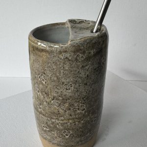 Travel Mug, Coffee Tea Cup with Metal Straw Handmade in the Cotsworlds