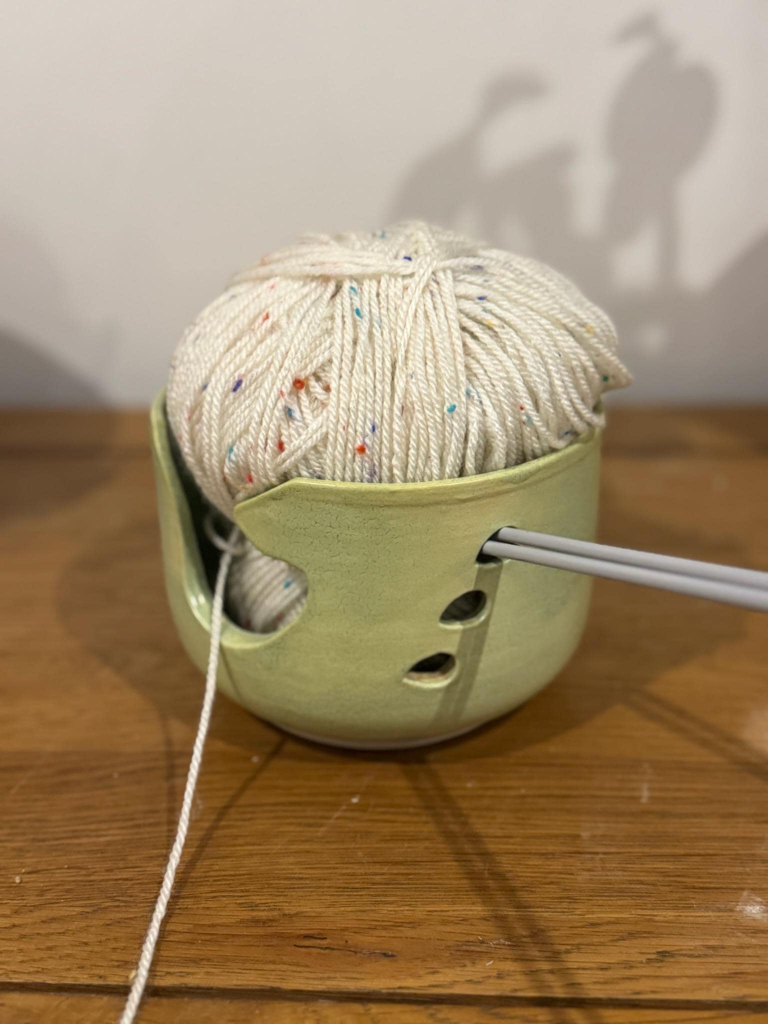 Yarn Bowl lime handmade