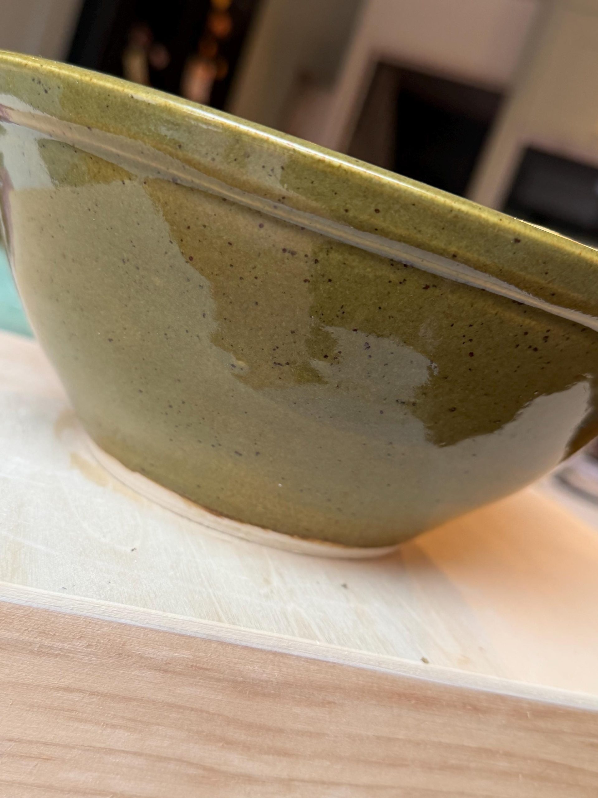 Hand Thrown Stoneware Ceramic Kitchen Mixing Bowls: Green and Cream Pottery - 1.2, 1.5, & 3 liter - Image 17