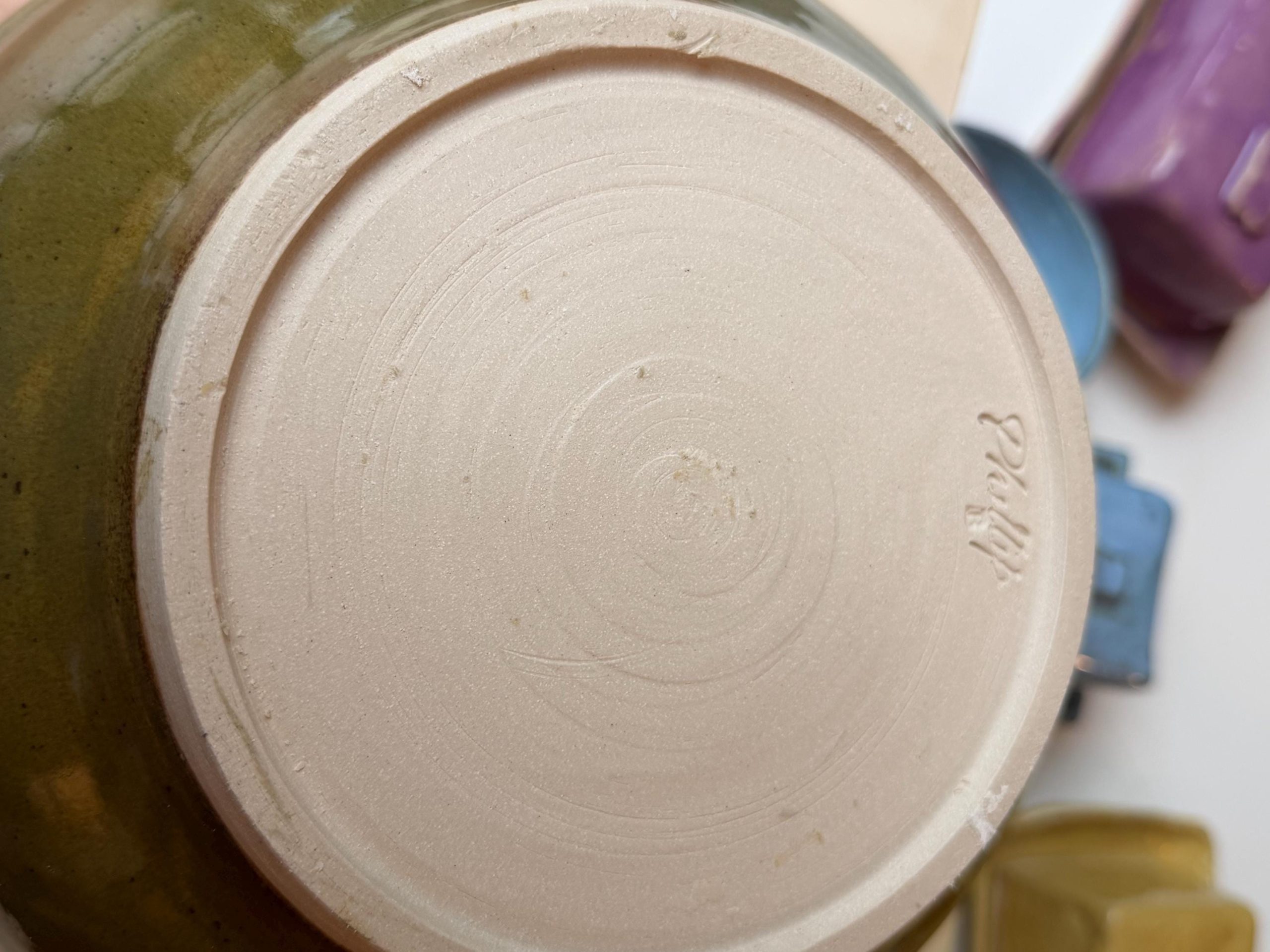 Hand Thrown Stoneware Ceramic Kitchen Mixing Bowls: Green and Cream Pottery - 1.2, 1.5, & 3 liter - Image 12