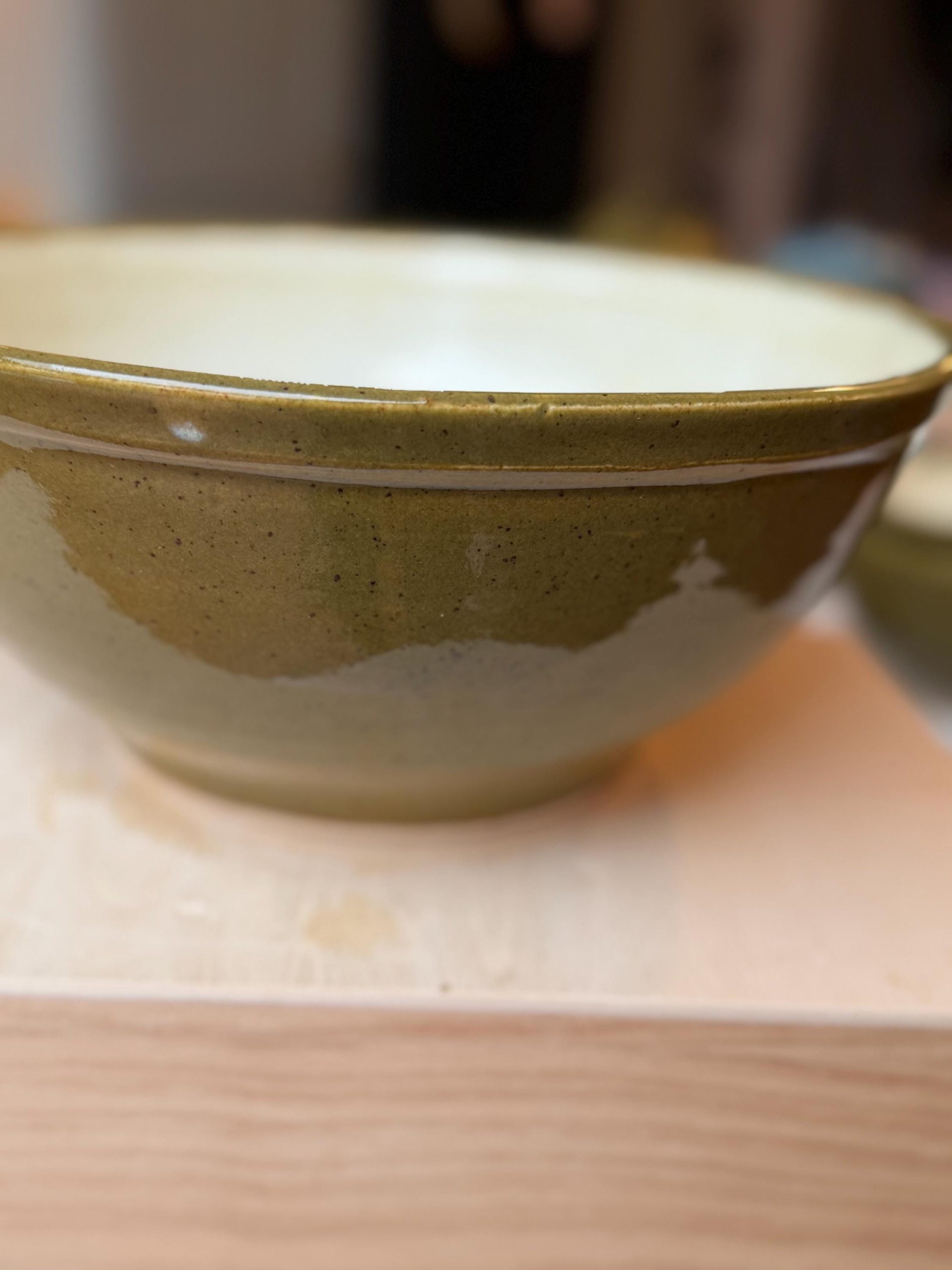 Hand Thrown Stoneware Ceramic Kitchen Mixing Bowls: Green and Cream Pottery - 1.2, 1.5, & 3 liter - Image 15