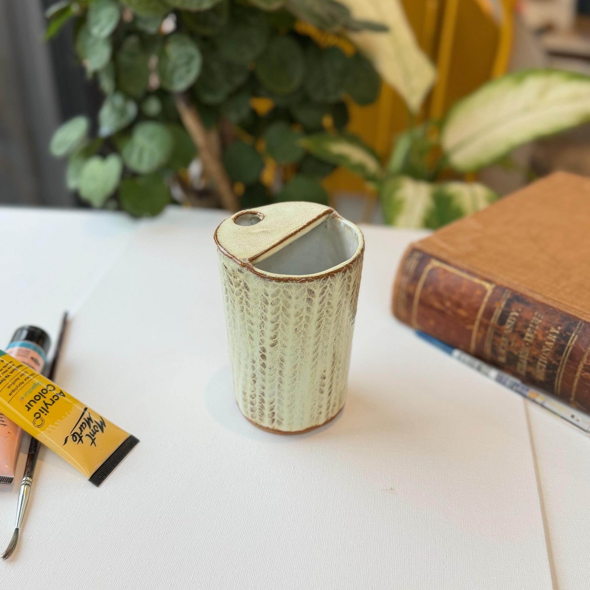 Pottery Travel Mug, Cream, Tea/Coffee cup - Image 2