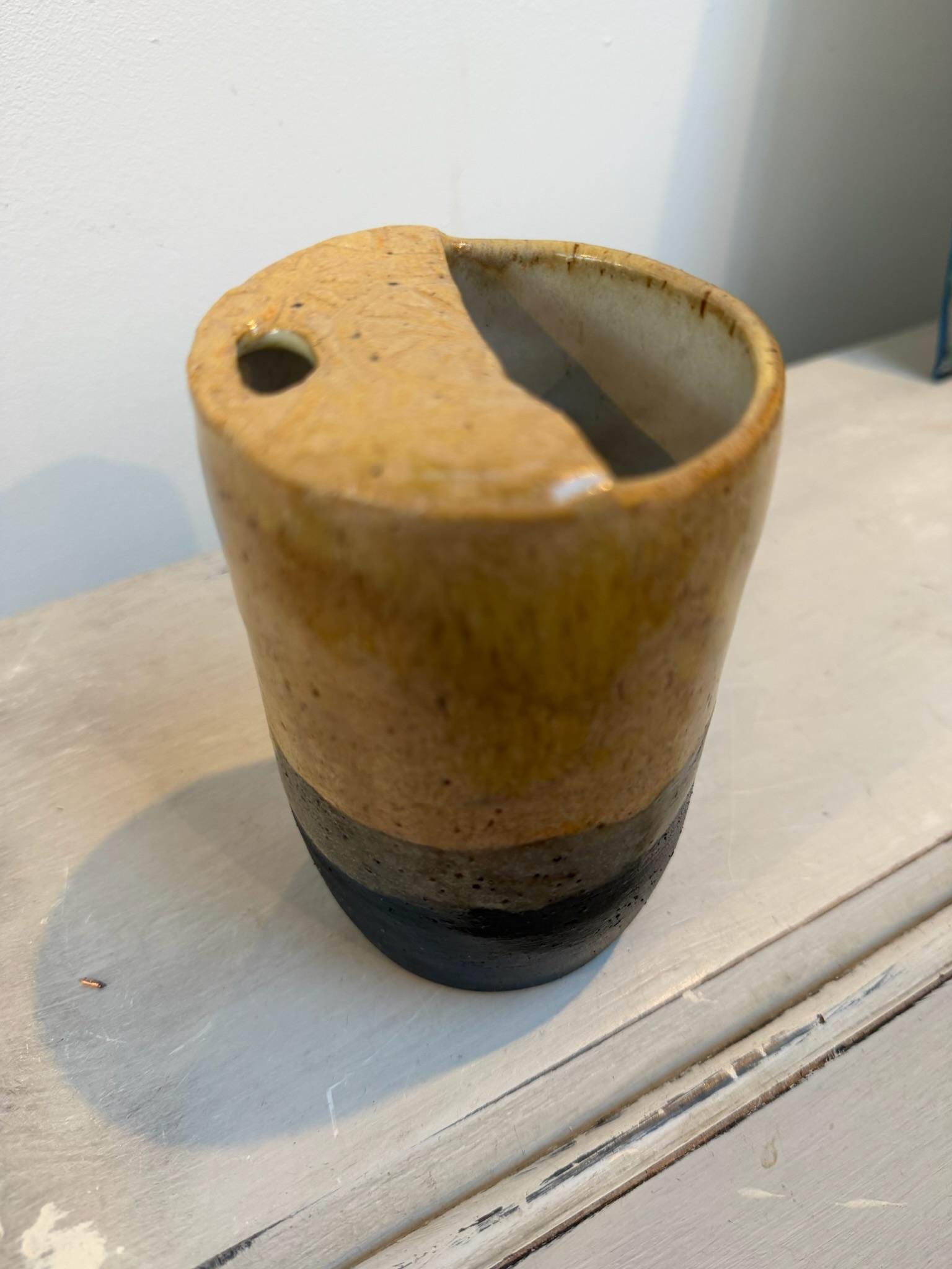 Handmade Ceramic Tumbler, Yellow Stoneware Cup with Reusable Straw, Pottery Coffee Mug - Image 5