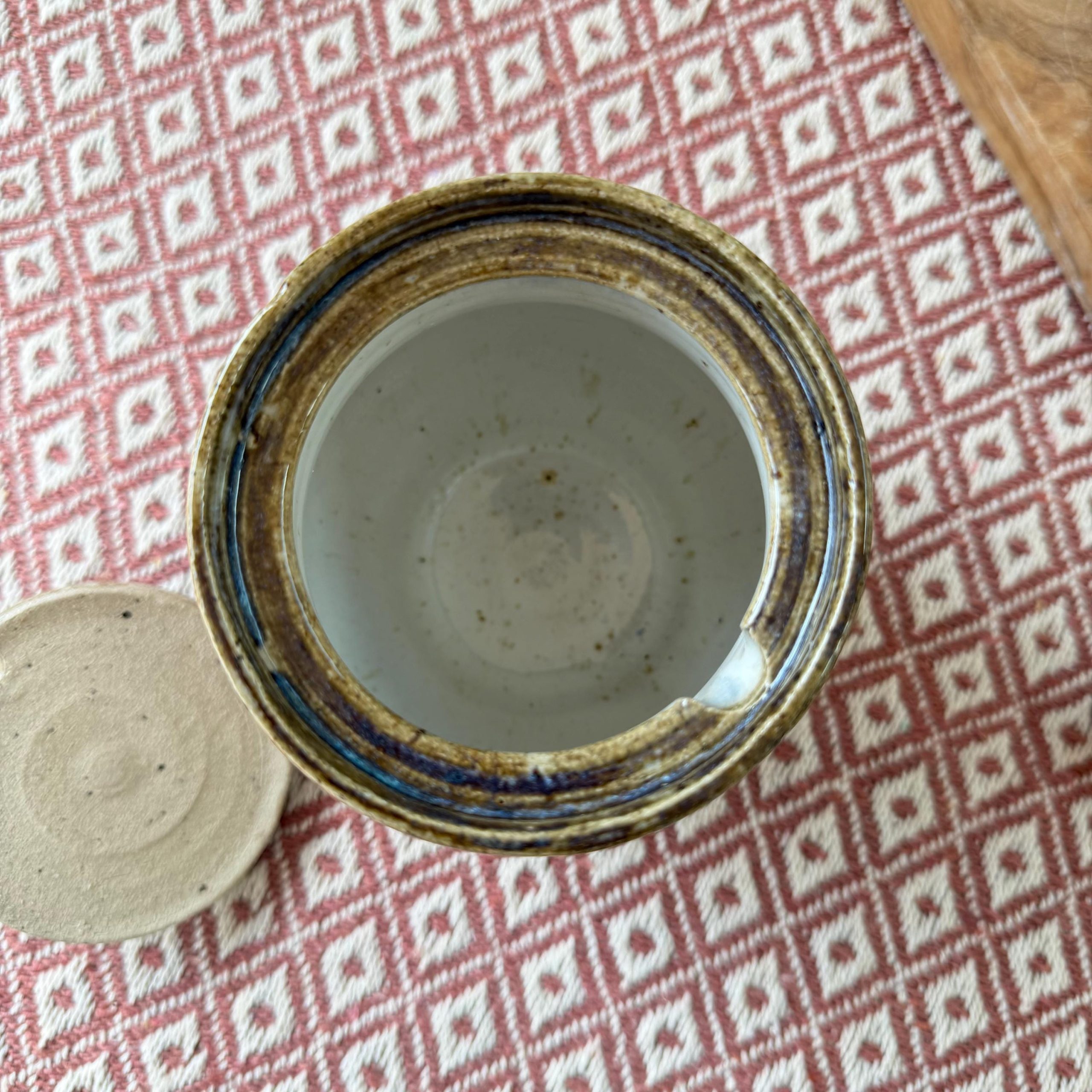Handmade Ceramic Honey Pot with Lid, Blue Stoneware Honey Jar - Image 12