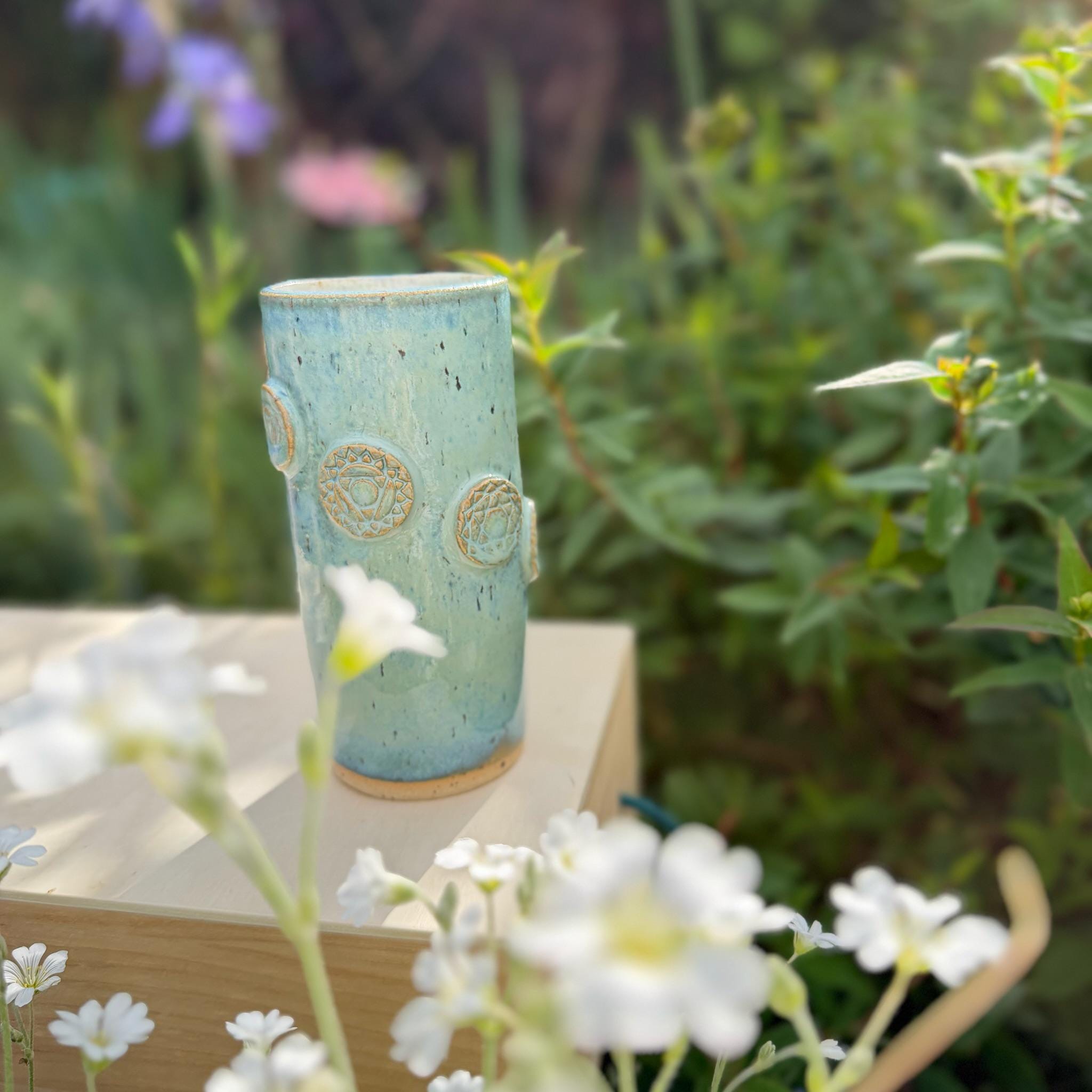 Handmade Chakra Ceramic coffee, tea, matcha Travel Mug – Stoneware Cup - Image 8