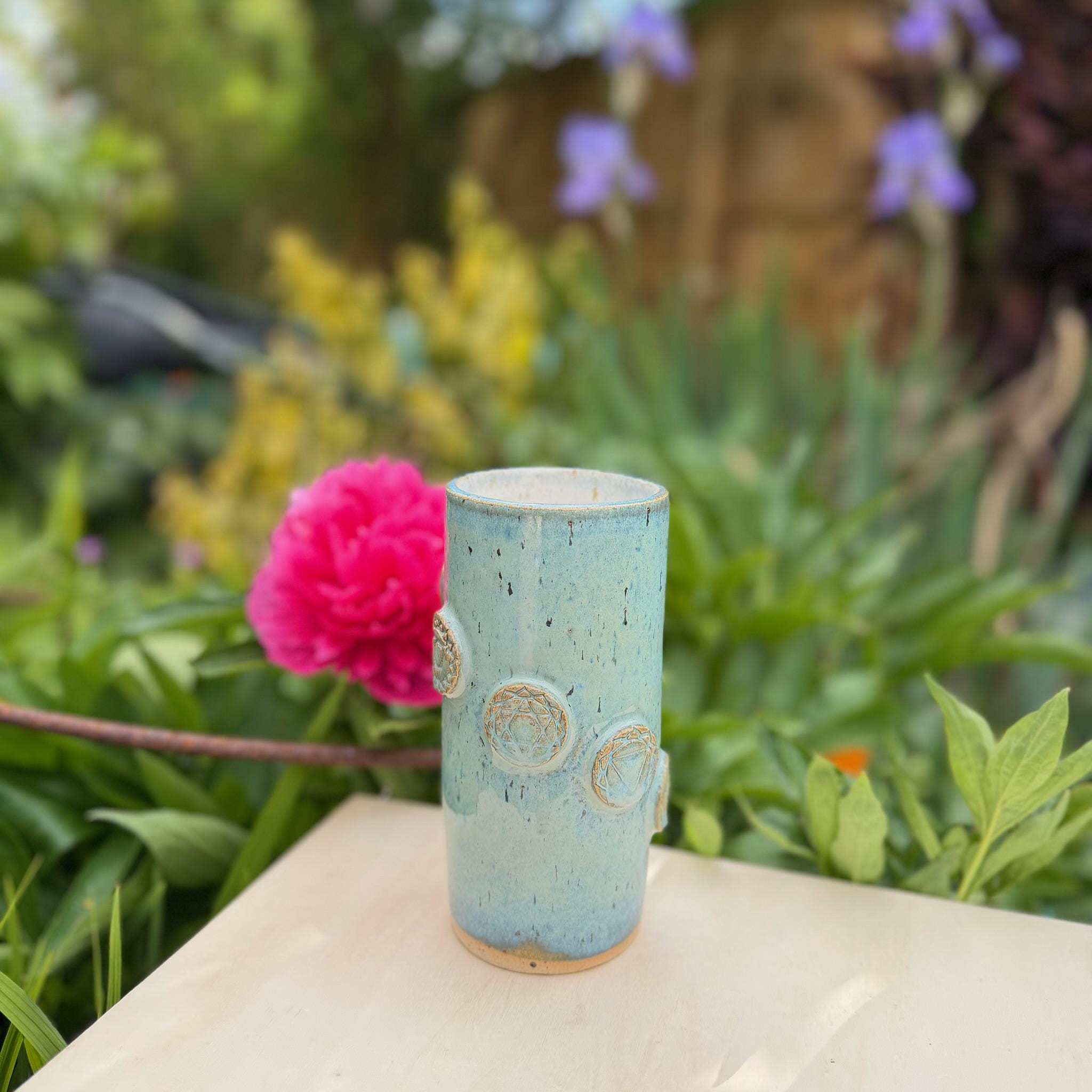 Handmade Chakra Ceramic coffee, tea, matcha Travel Mug – Stoneware Cup - Image 5