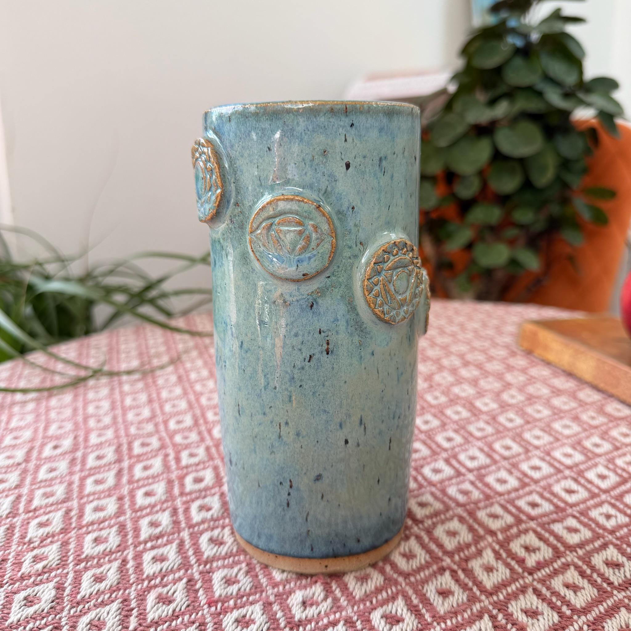 Handmade Chakra Ceramic coffee, tea, matcha Travel Mug – Stoneware Cup - Image 9