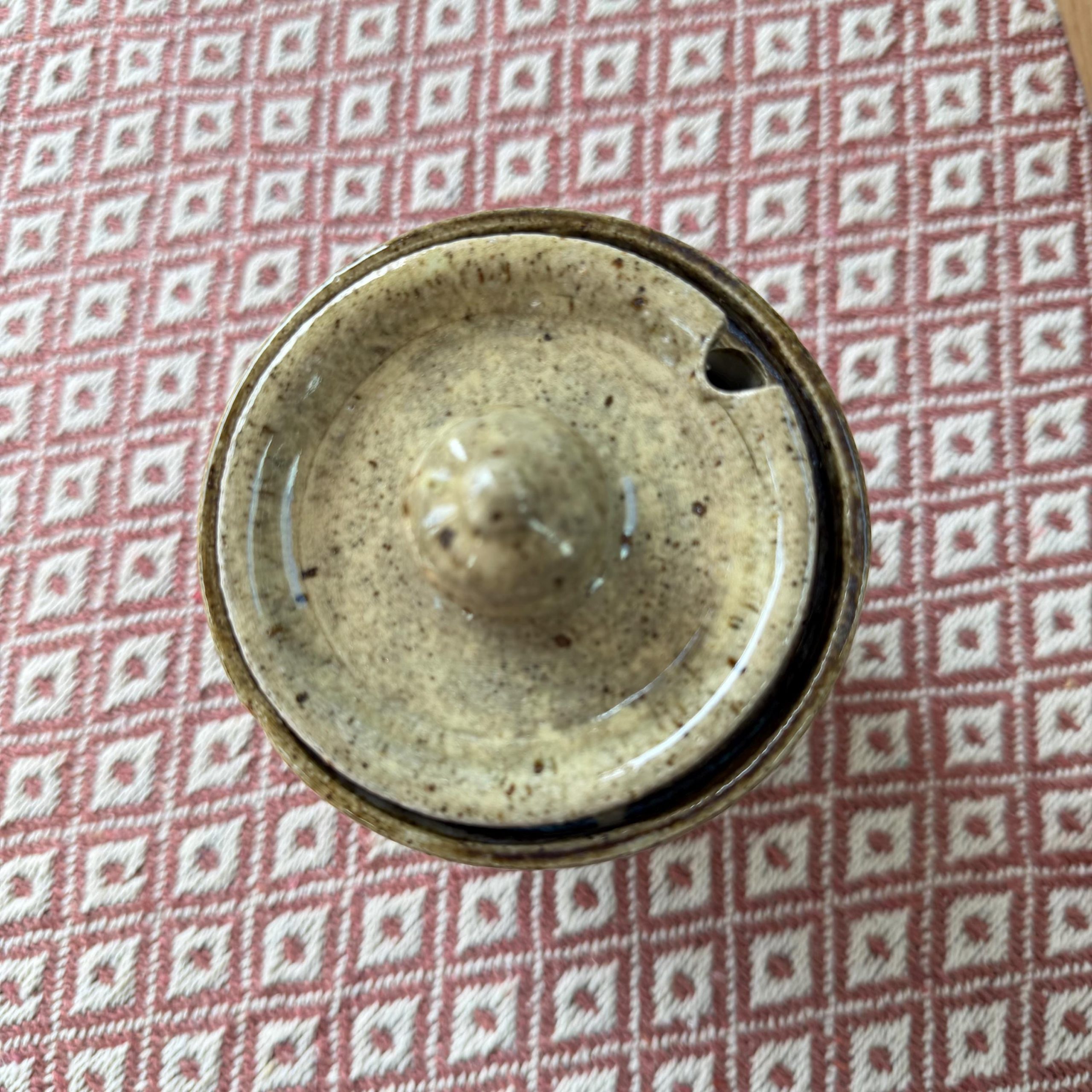 Handmade Ceramic Honey Pot with Lid, Blue Stoneware Honey Jar - Image 10