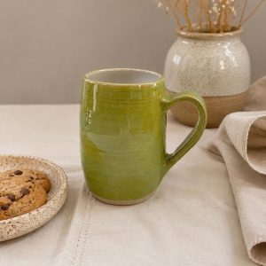 Large Handmade Stoneware Mug tankard, Green glaze - Free 48 hour delivery