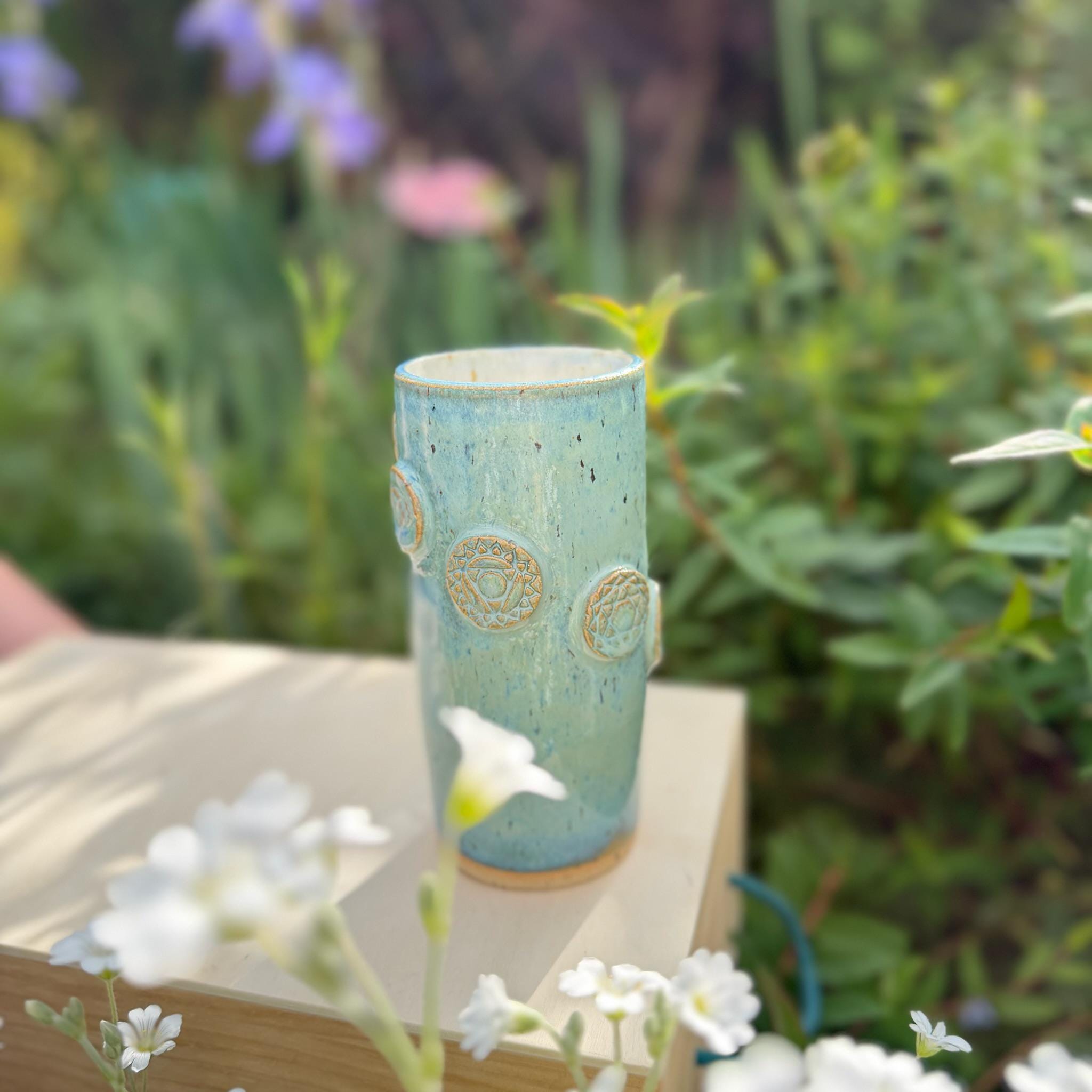 Handmade Chakra Ceramic coffee, tea, matcha Travel Mug – Stoneware Cup - Image 7