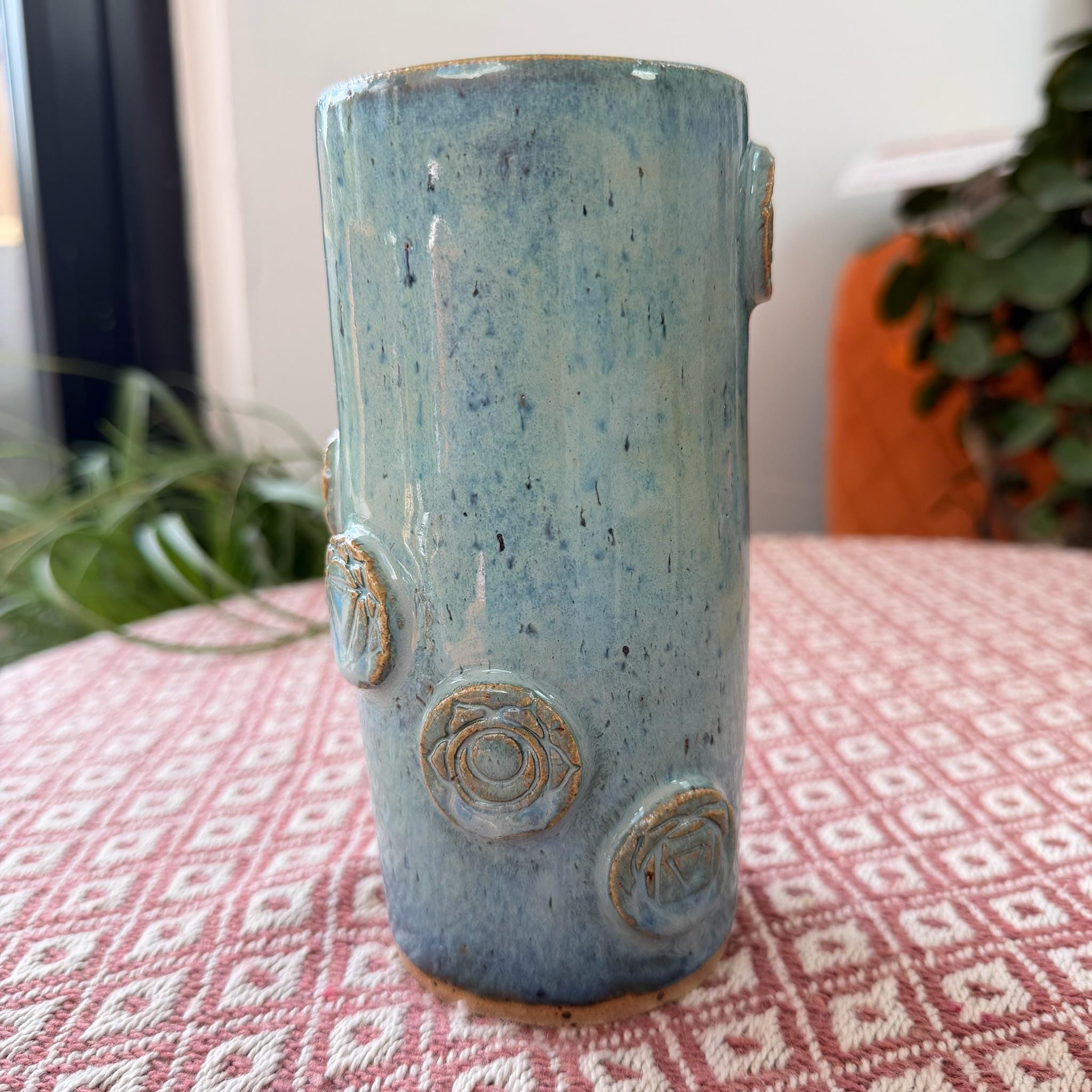 Handmade Chakra Ceramic coffee, tea, matcha Travel Mug – Stoneware Cup - Image 11