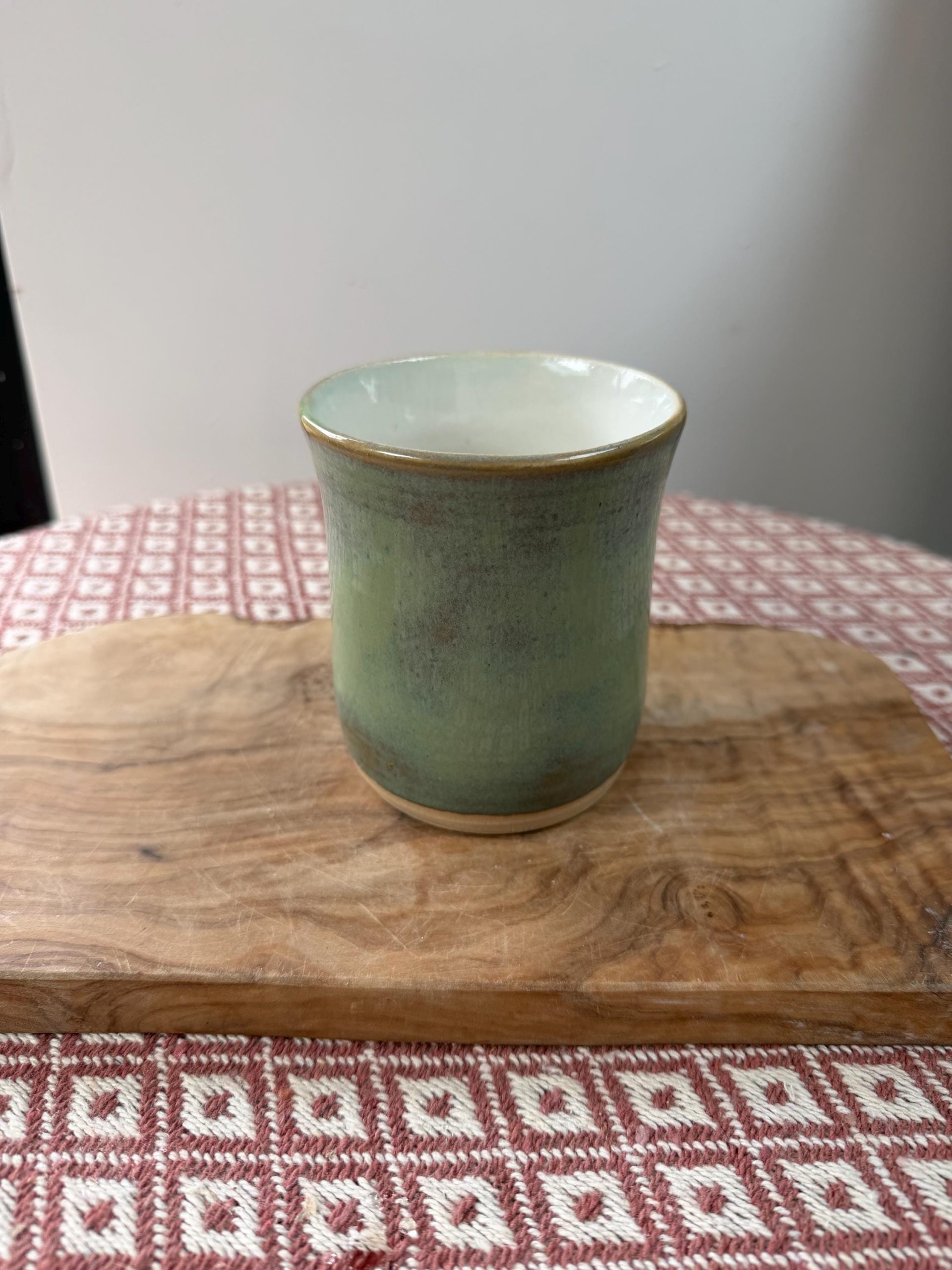 Handmade Green Stoneware Mug, Unique Glaze Coffee Cup, Artisan Pottery - Image 9