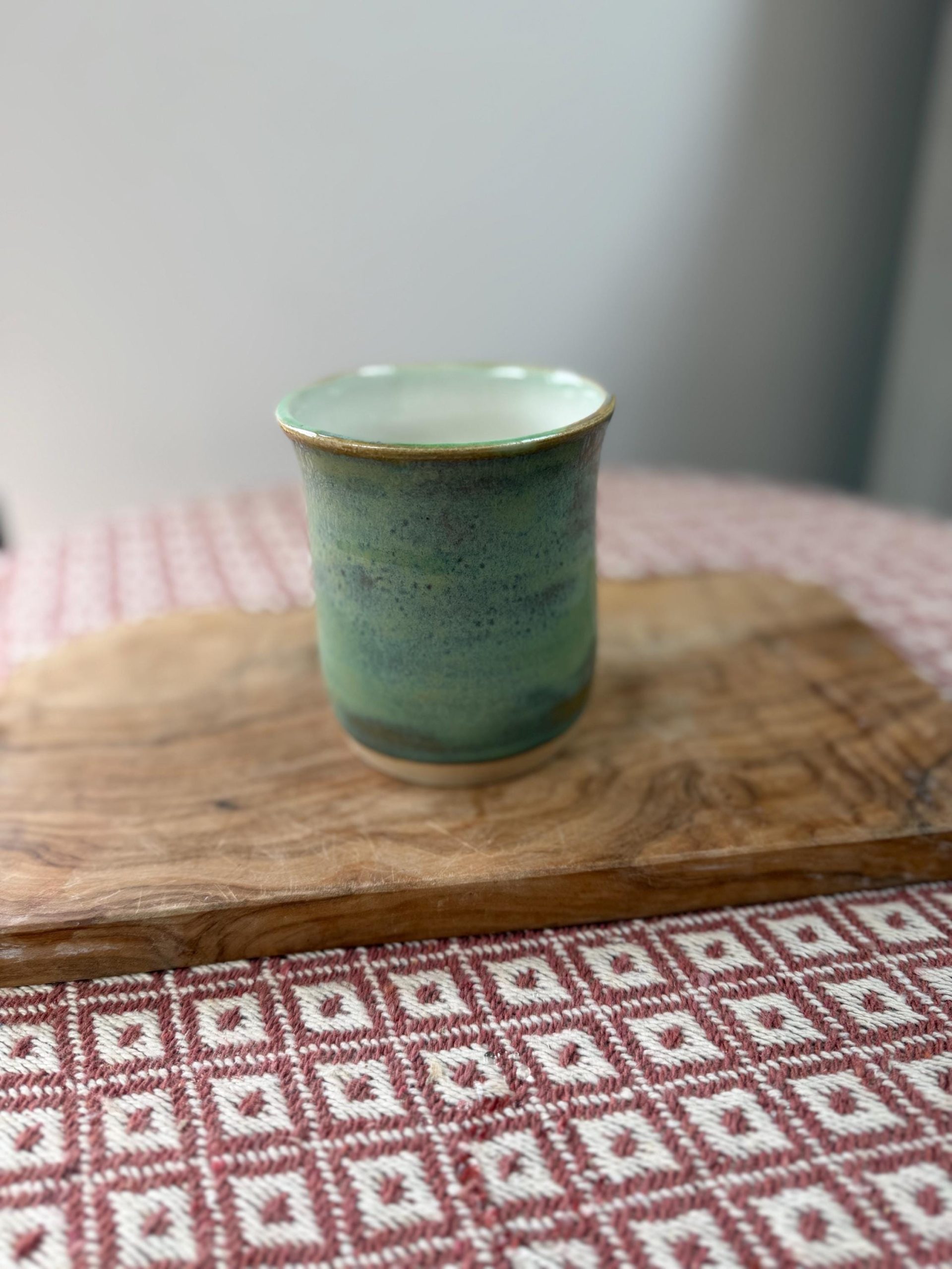 Handmade Green Stoneware Mug, Unique Glaze Coffee Cup, Artisan Pottery - Image 14