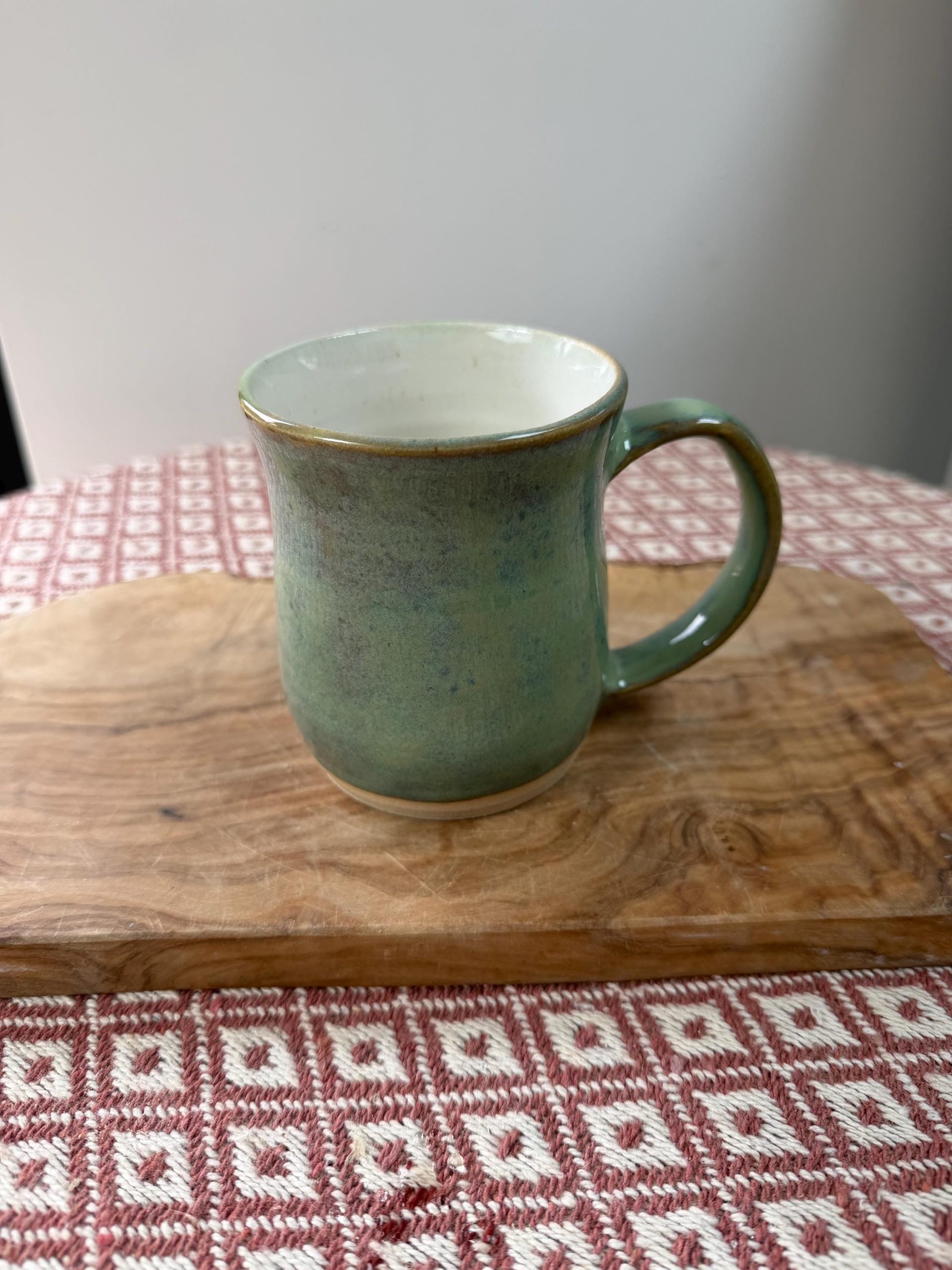 Handmade Green Stoneware Mug, Unique Glaze Coffee Cup, Artisan Pottery - Image 16