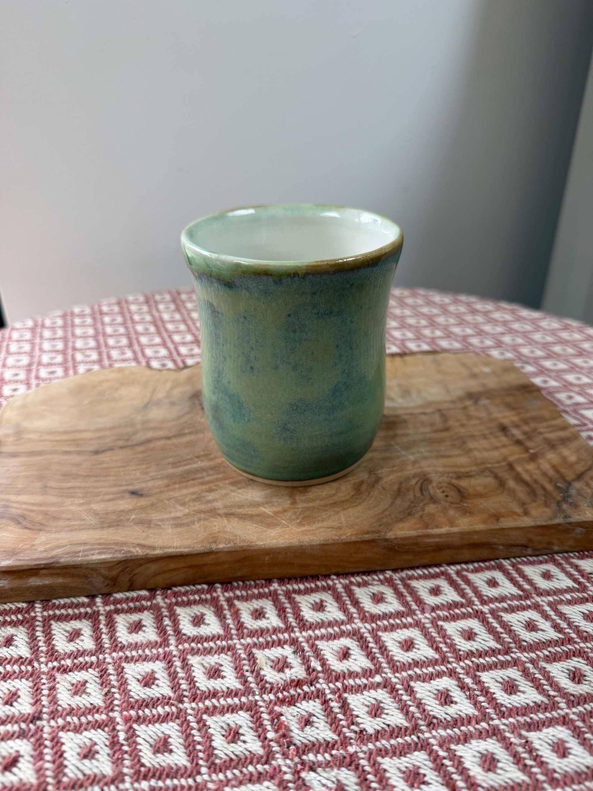 Handmade Green Stoneware Mug, Unique Glaze Coffee Cup, Artisan Pottery - Image 15