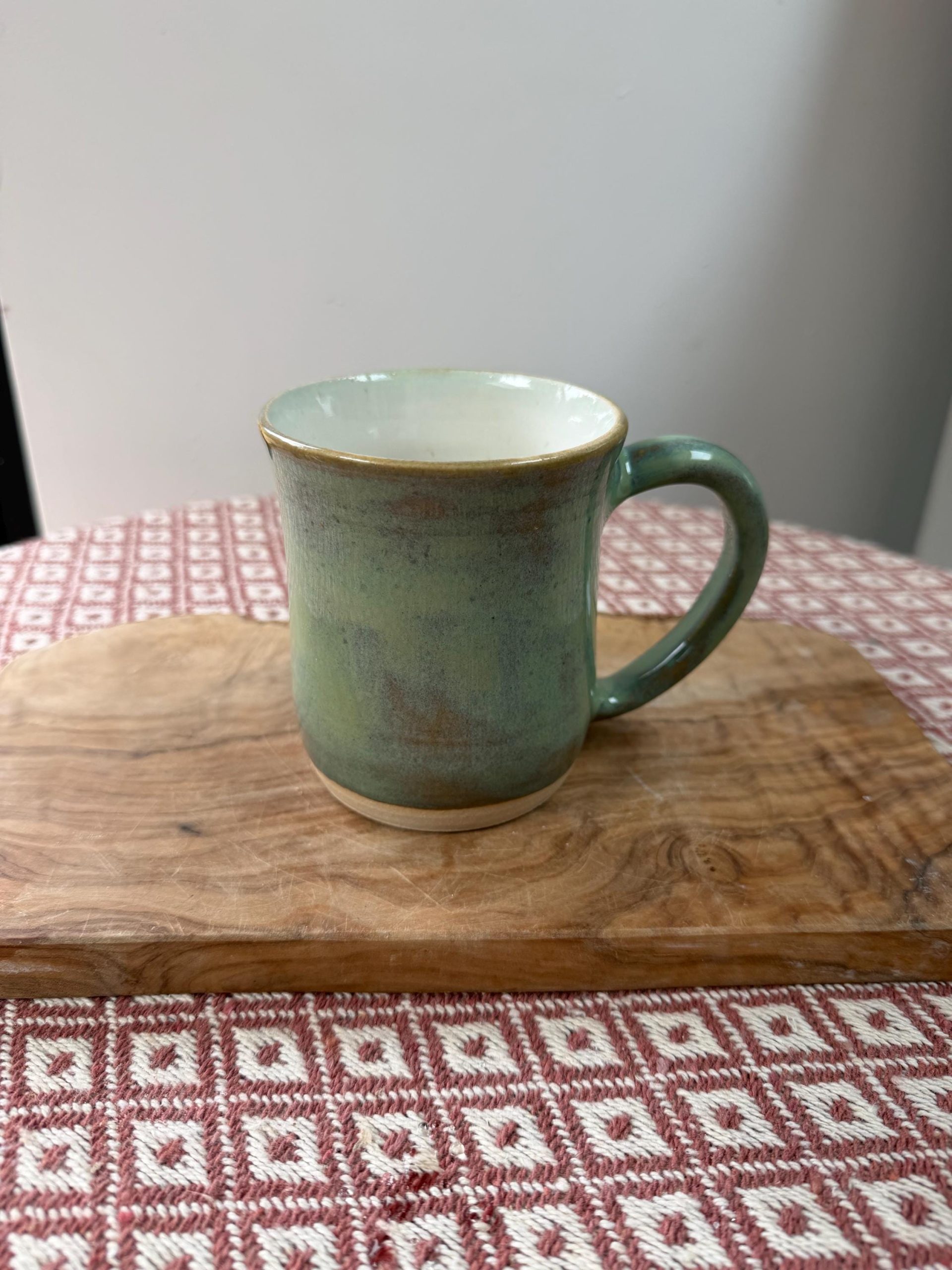 Handmade Green Stoneware Mug, Unique Glaze Coffee Cup, Artisan Pottery - Image 7