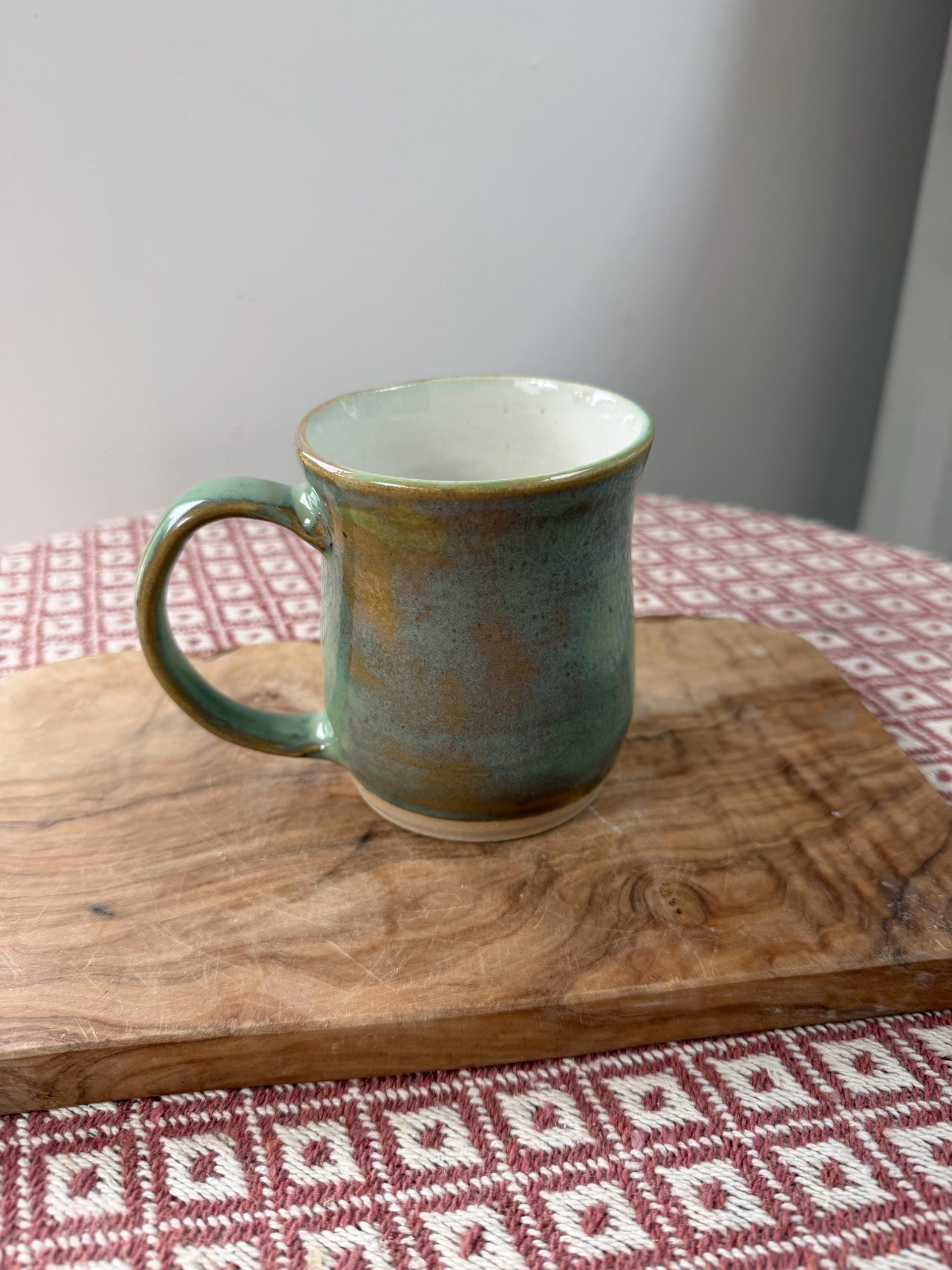 Handmade Green Stoneware Mug, Unique Glaze Coffee Cup, Artisan Pottery - Image 19
