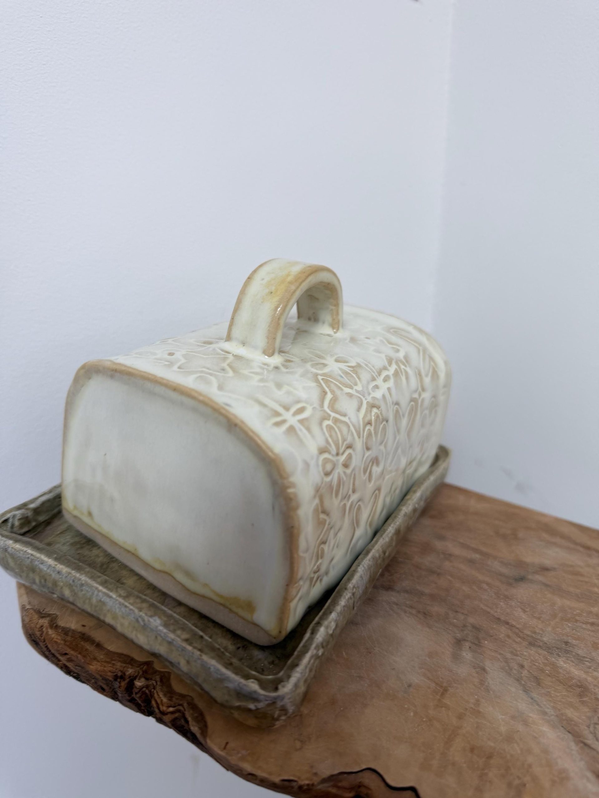 Handmade Ceramic Butter Dish cream - Image 10