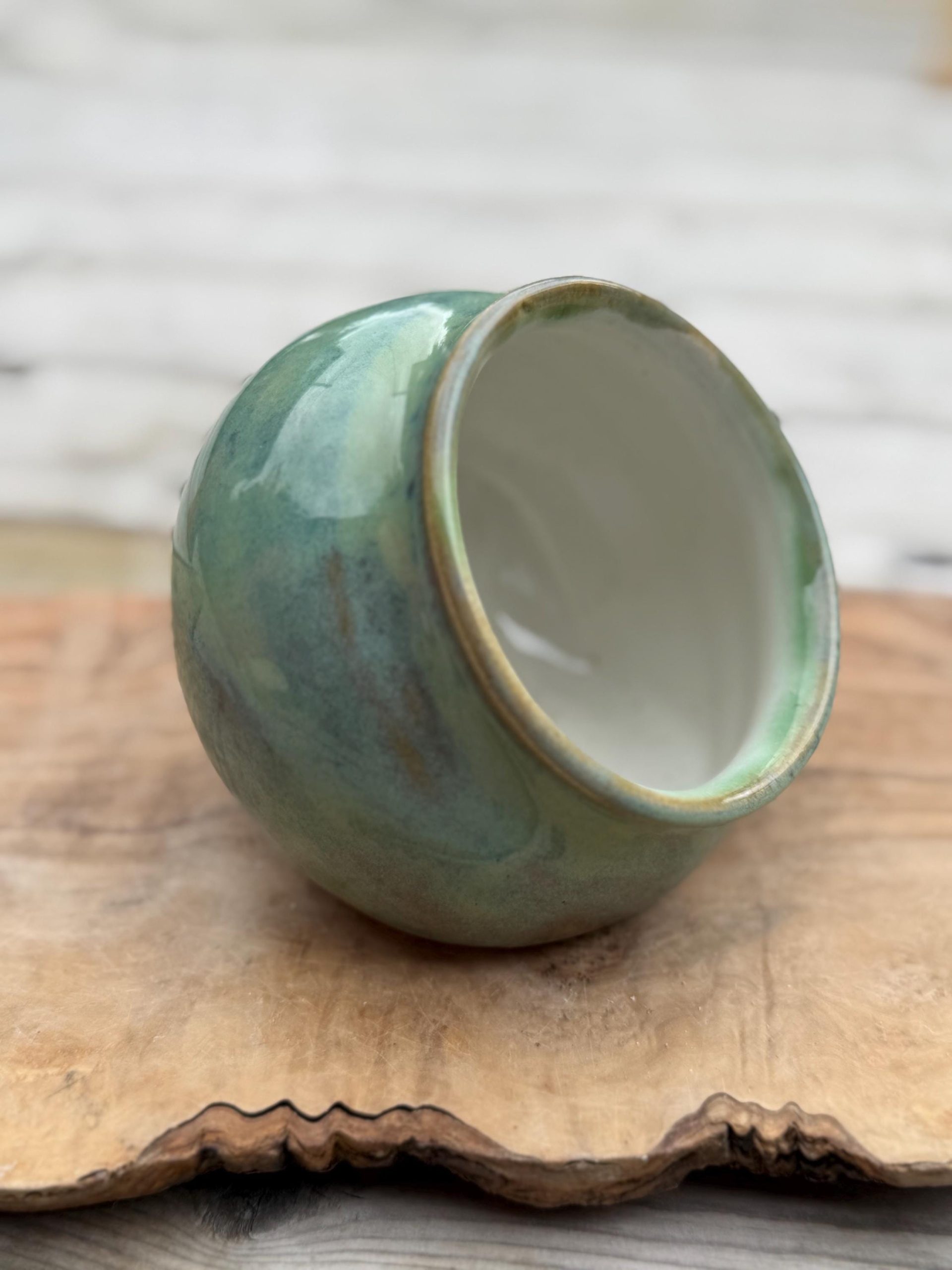 Handmade Pottery Salt Pig dispenser | Ceramic Kitchen Salt Holder container