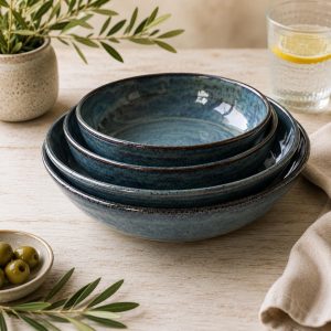 Hand Thrown Stoneware Ceramic Serving Bowls