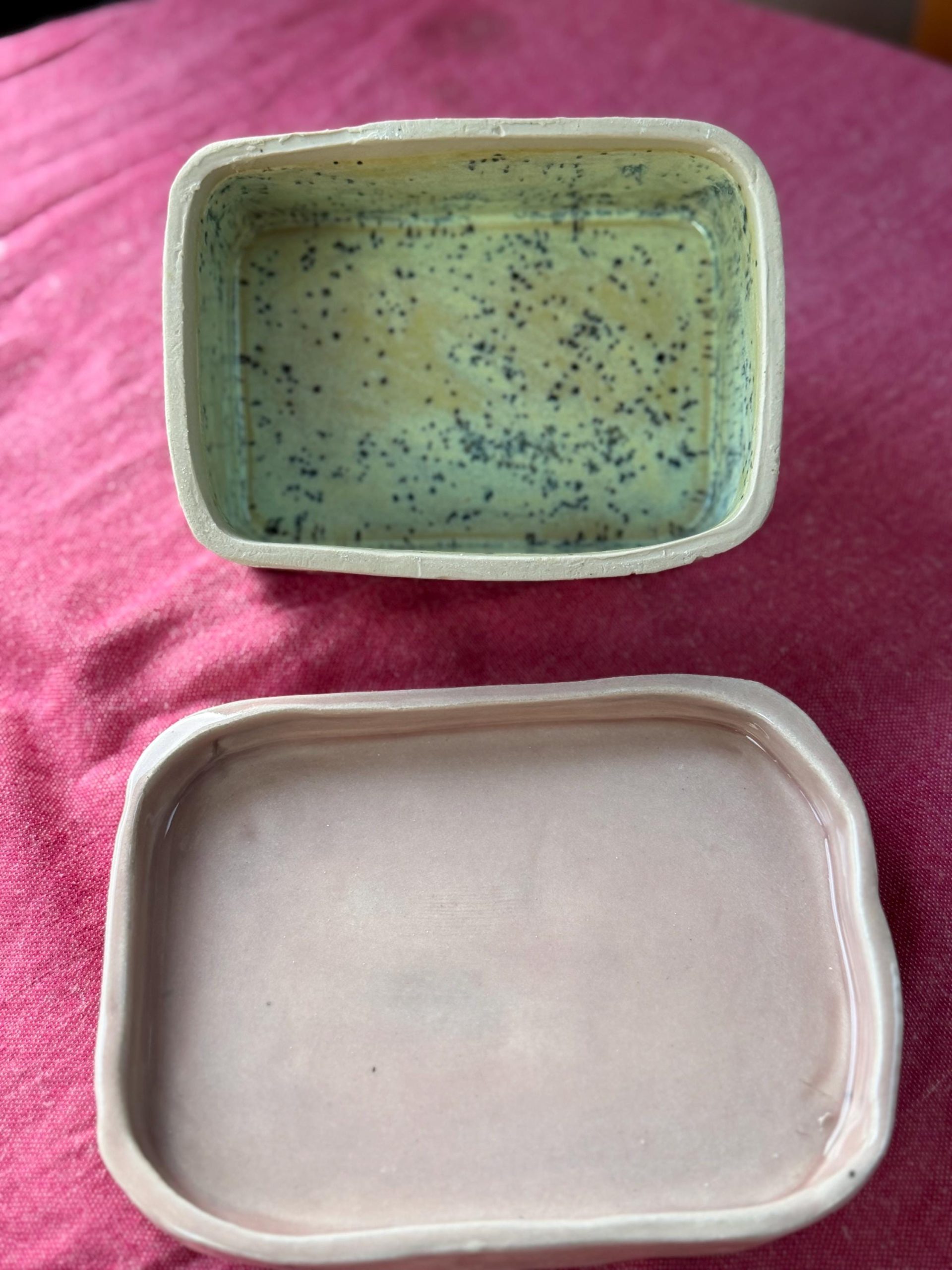 Handmade Butter/ cheese/Pate Dish pink - Image 5