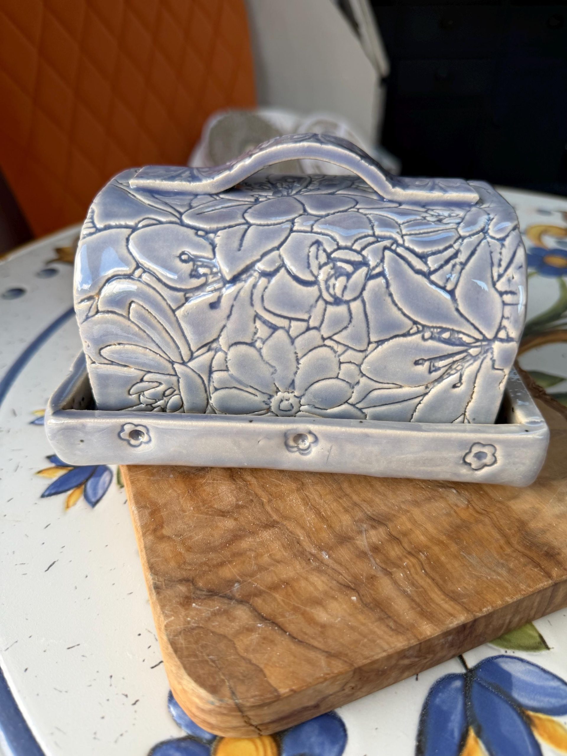 Butter Dish with lid handmade lavender - Image 16