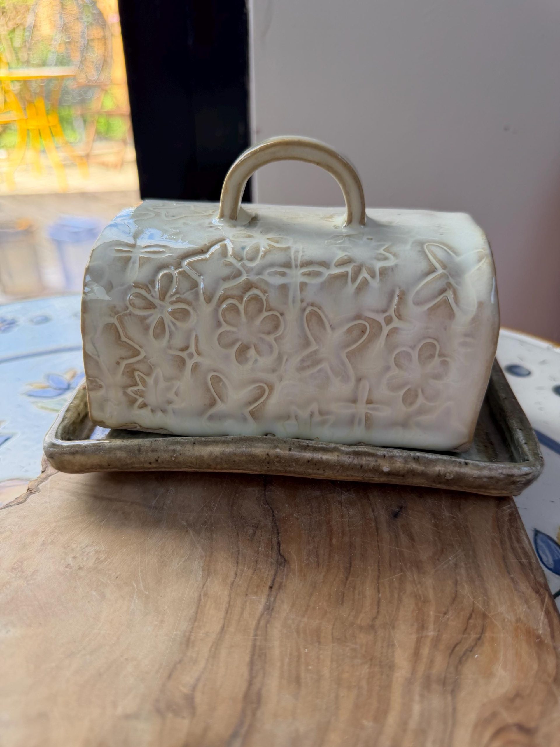 Handmade Ceramic Butter Dish cream - Image 14