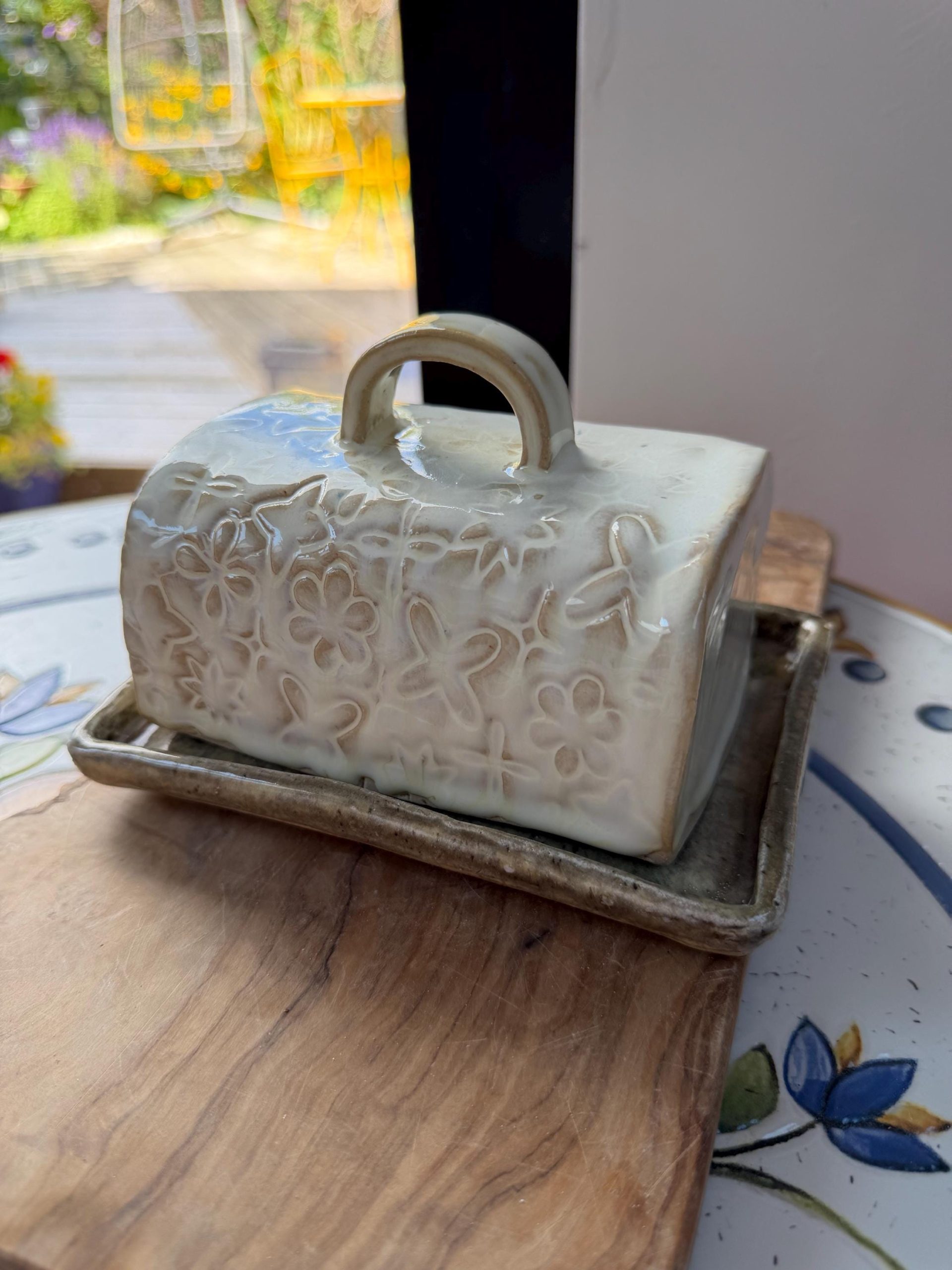 Handmade Ceramic Butter Dish cream - Image 13