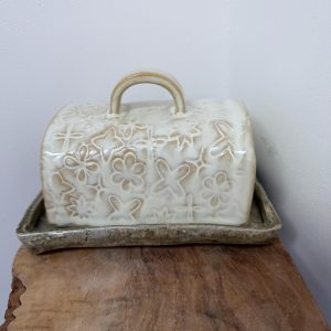 Handmade Ceramic Butter Dish cream