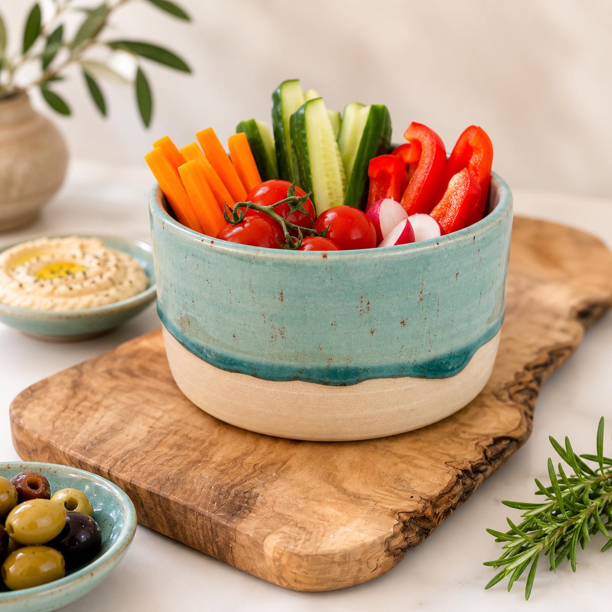 Hand Thrown Stoneware Ceramic Serving Bowls - Image 3