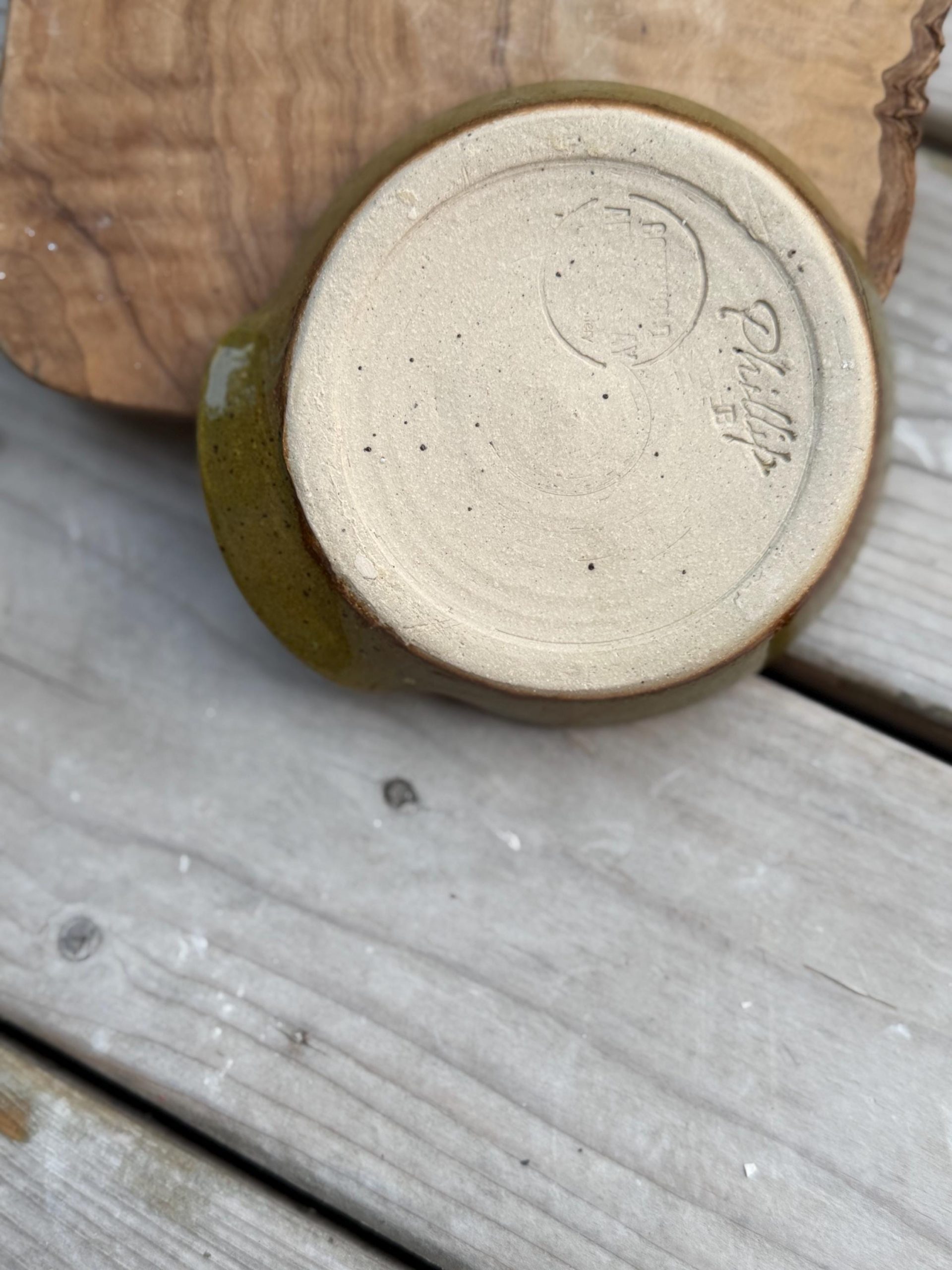 Handmade Spoon Rest | Wheel Thrown Stoneware olive green - Image 8