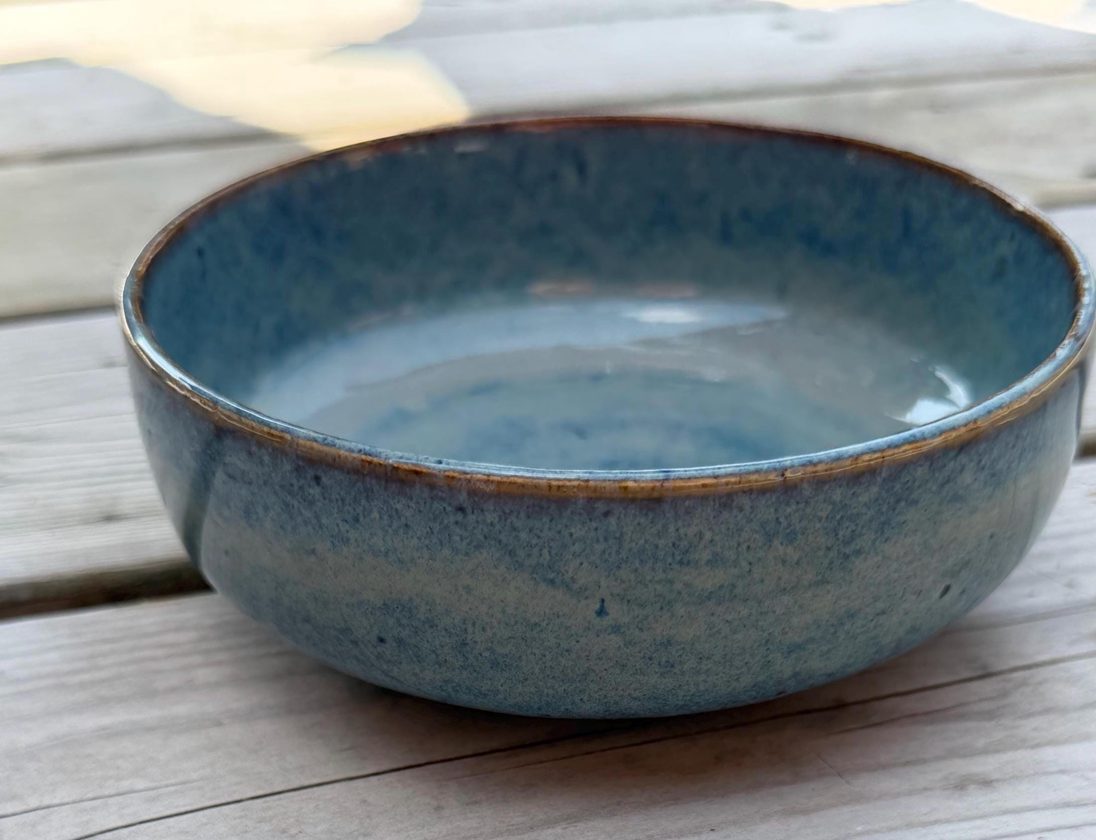 Handmade Wheel Thrown Stoneware Bowl, Rustic Ceramic Dessert Dish, Lavender Glaze - Image 9