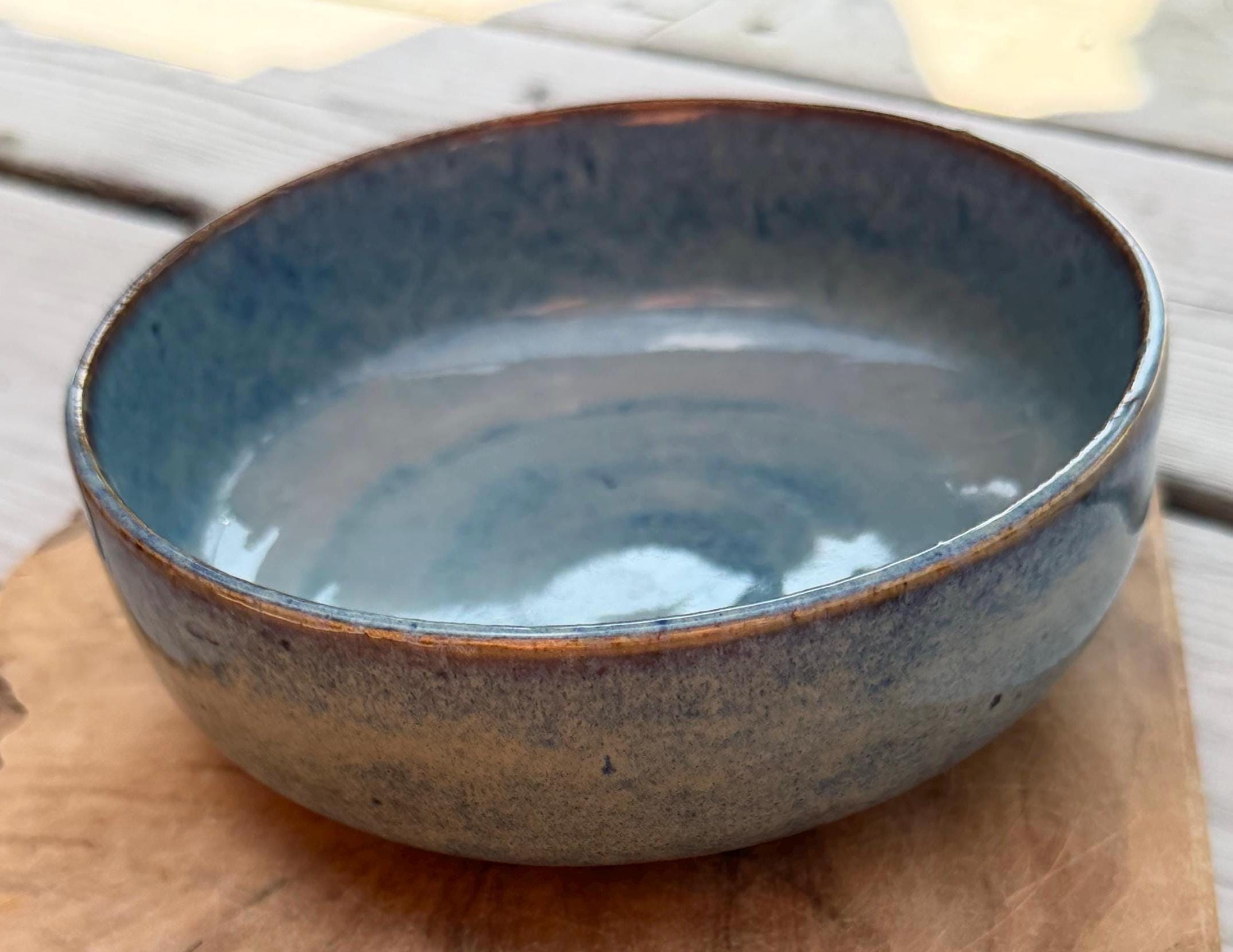 Handmade Wheel Thrown Stoneware Bowl, Rustic Ceramic Dessert Dish, Lavender Glaze - Image 13