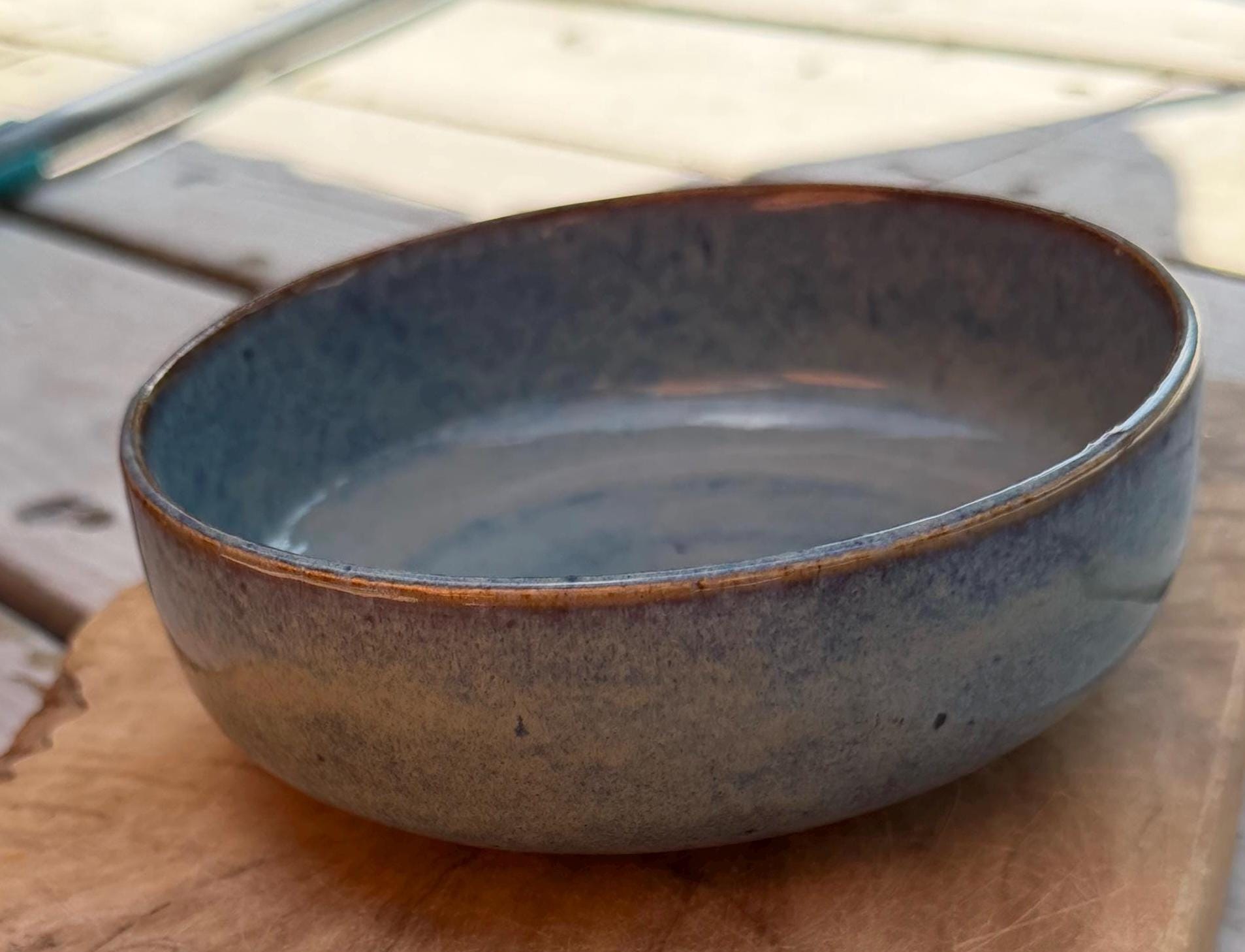 Handmade Wheel Thrown Stoneware Bowl, Rustic Ceramic Dessert Dish, Lavender Glaze - Image 15