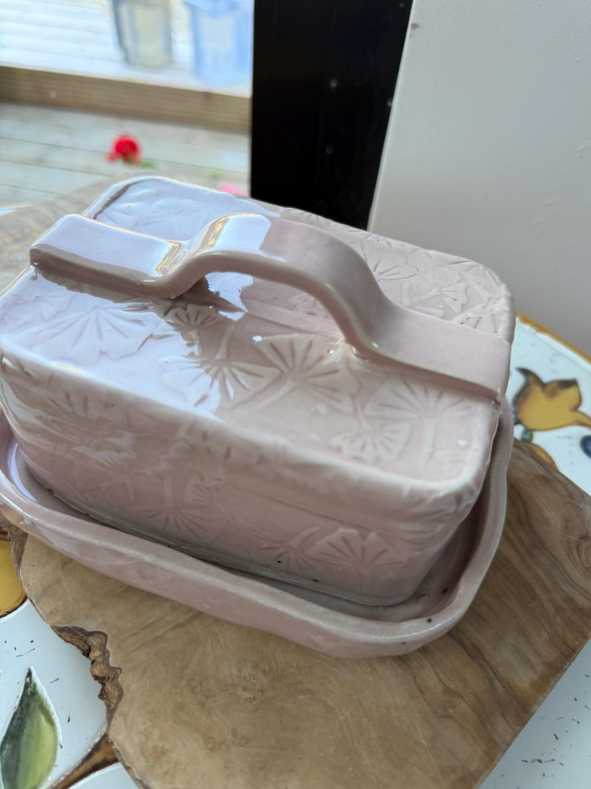Handmade Butter/ cheese/Pate Dish pink - Image 2