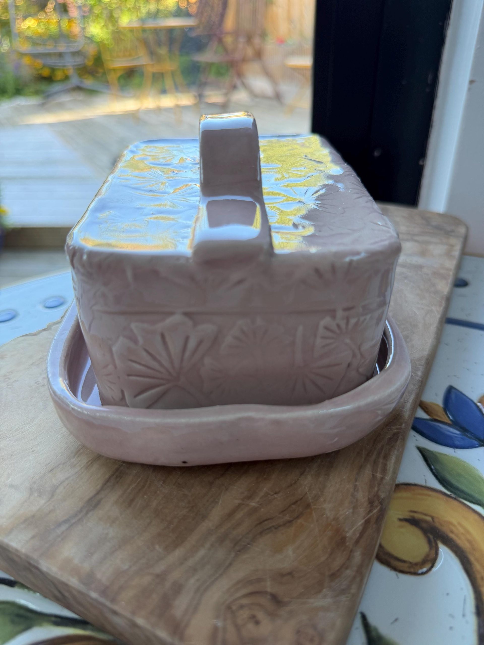 Handmade Butter/ cheese/Pate Dish pink - Image 4