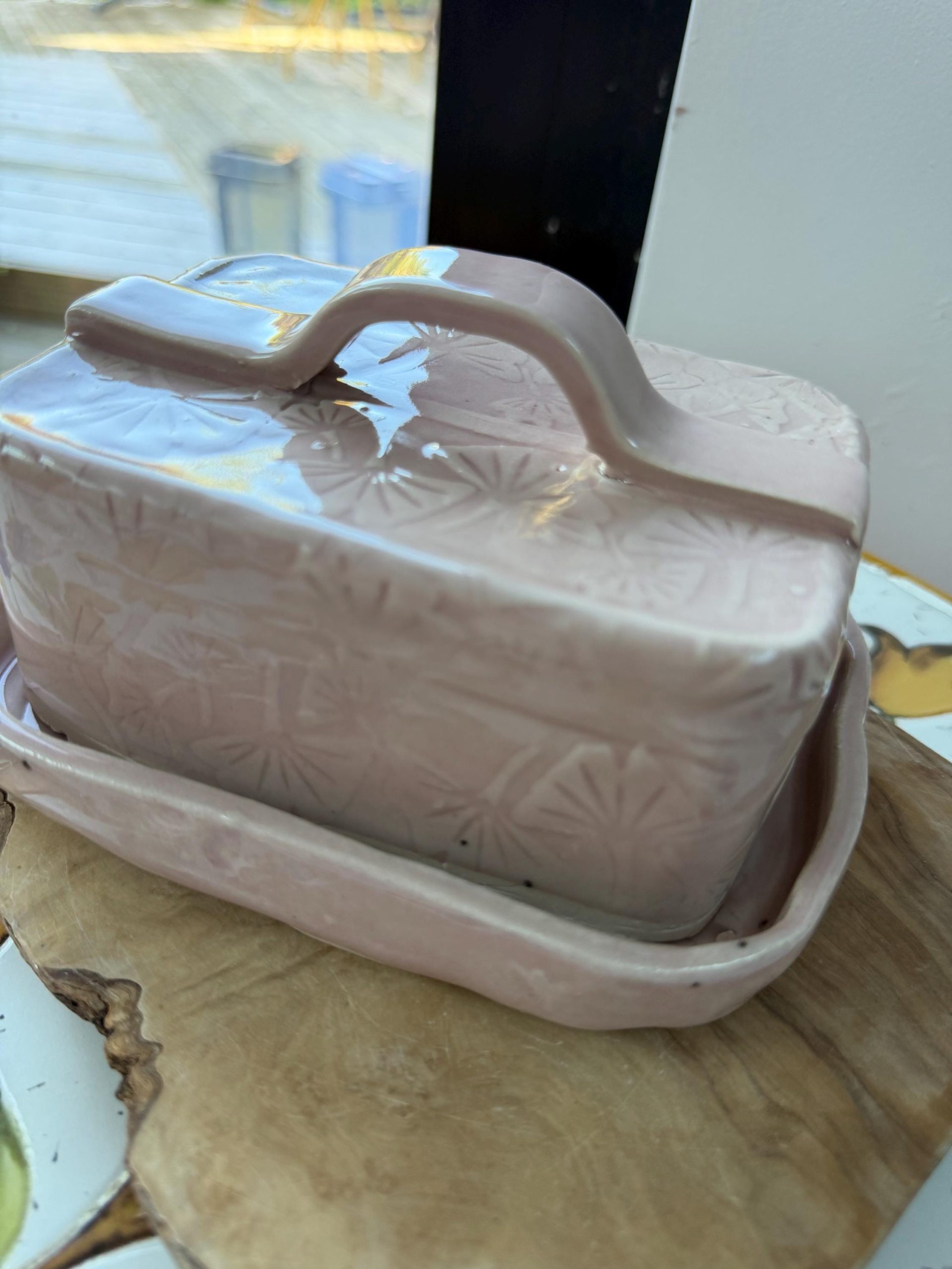 Handmade Butter/ cheese/Pate Dish pink - Image 8