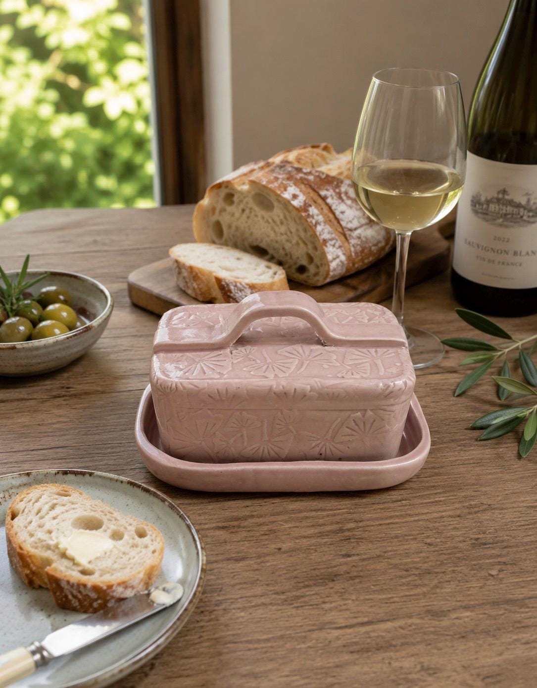 Handmade Butter/ cheese/Pate Dish pink