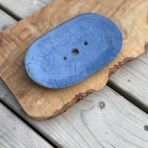 Handmade Ceramic Soap Dish Blue